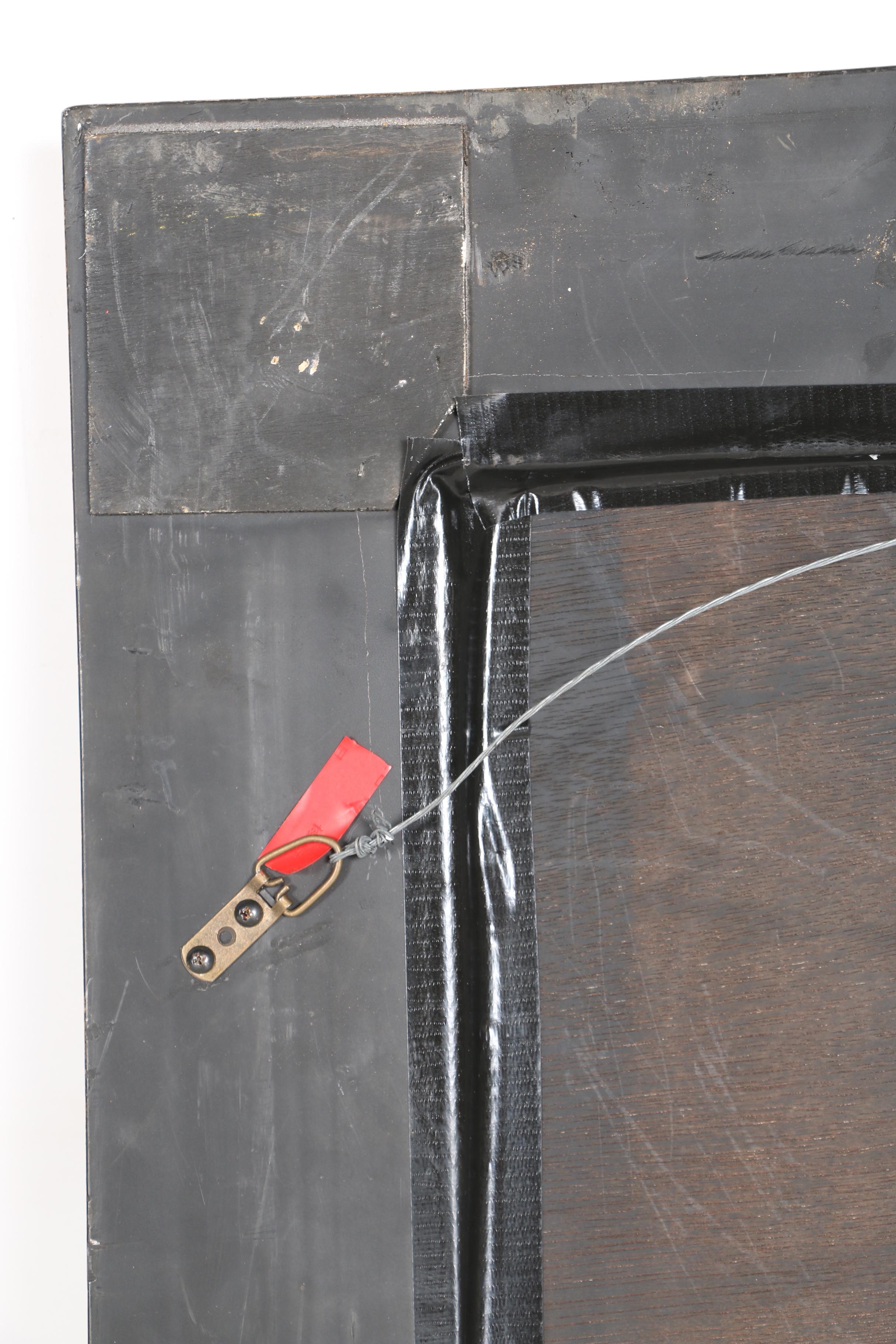 Black Gold Tone Wood Framed Mirror