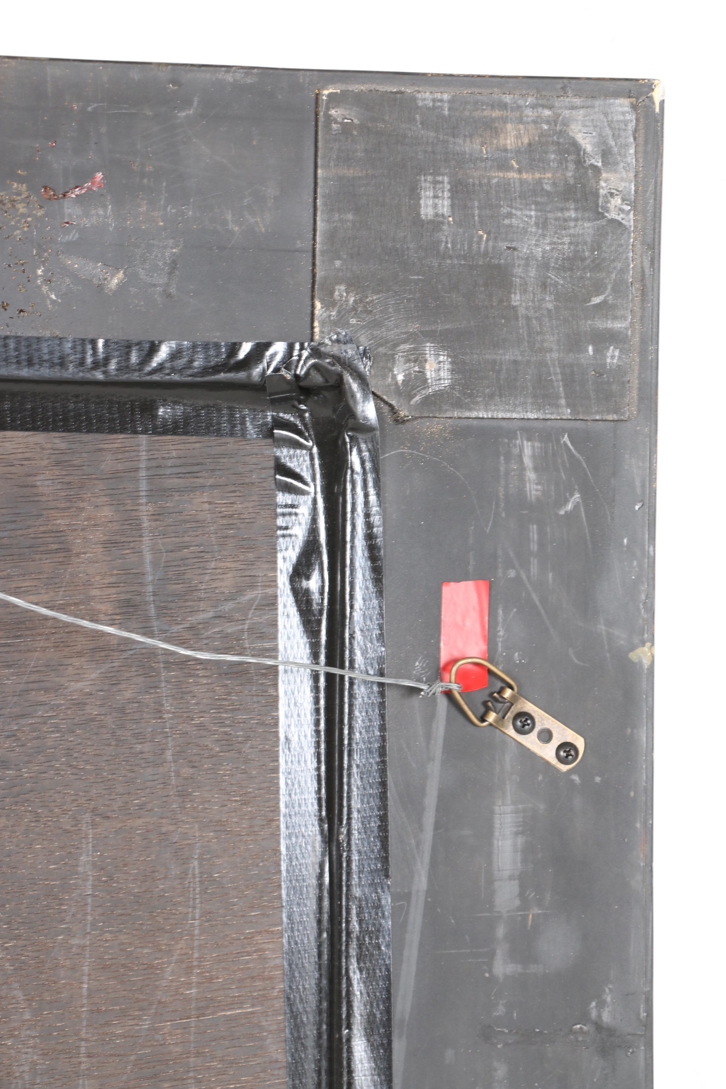 Black Gold Tone Wood Framed Mirror