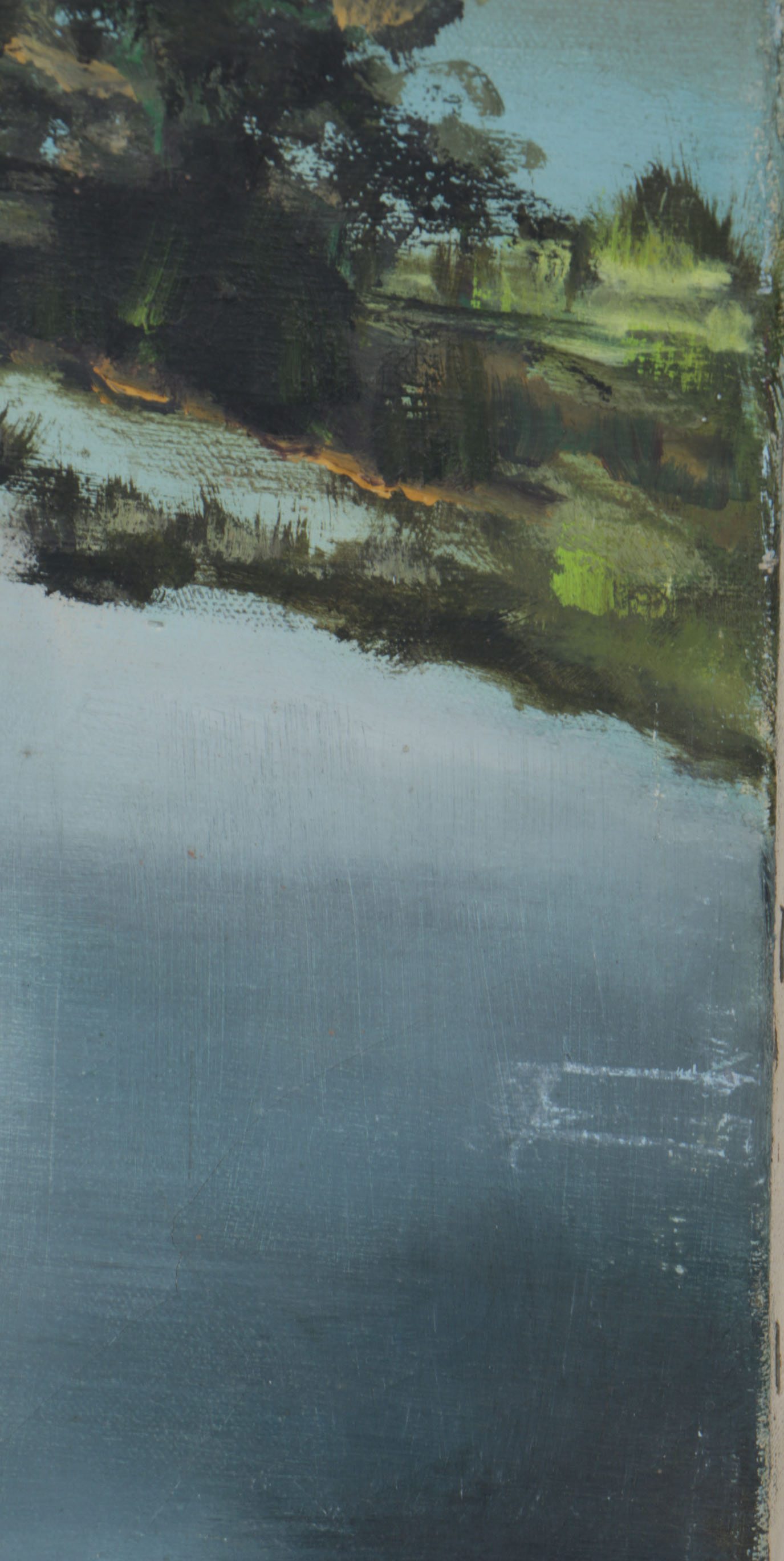 Oil Painting on Canvas of a Mountain Lake