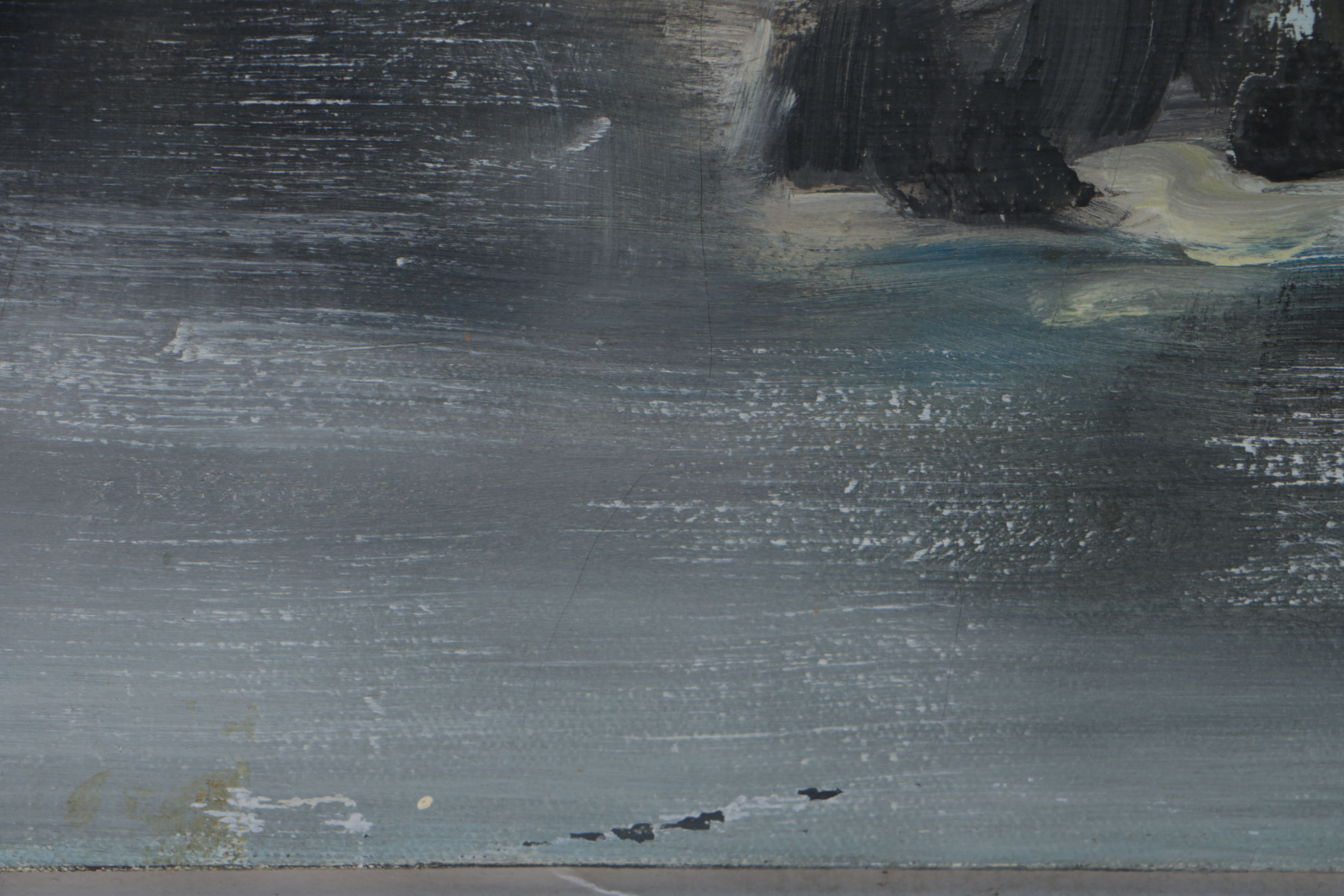 Oil Painting on Canvas of a Mountain Lake