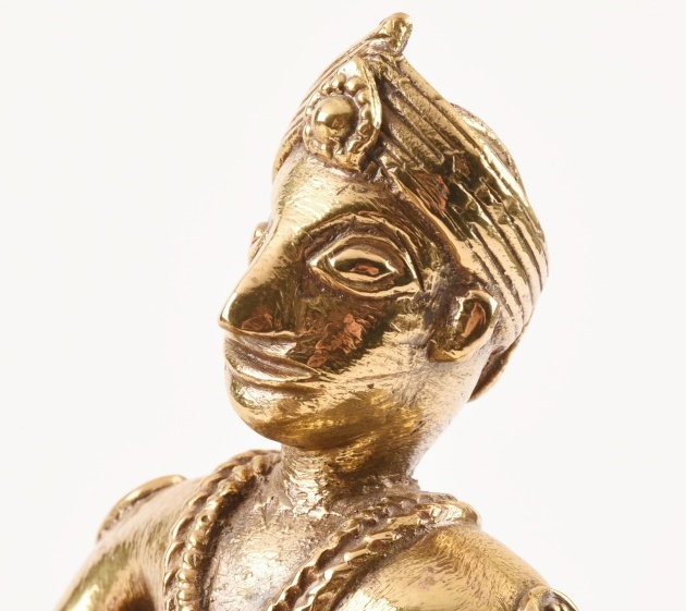 Brass Plated Cast Iron Horse With Rider