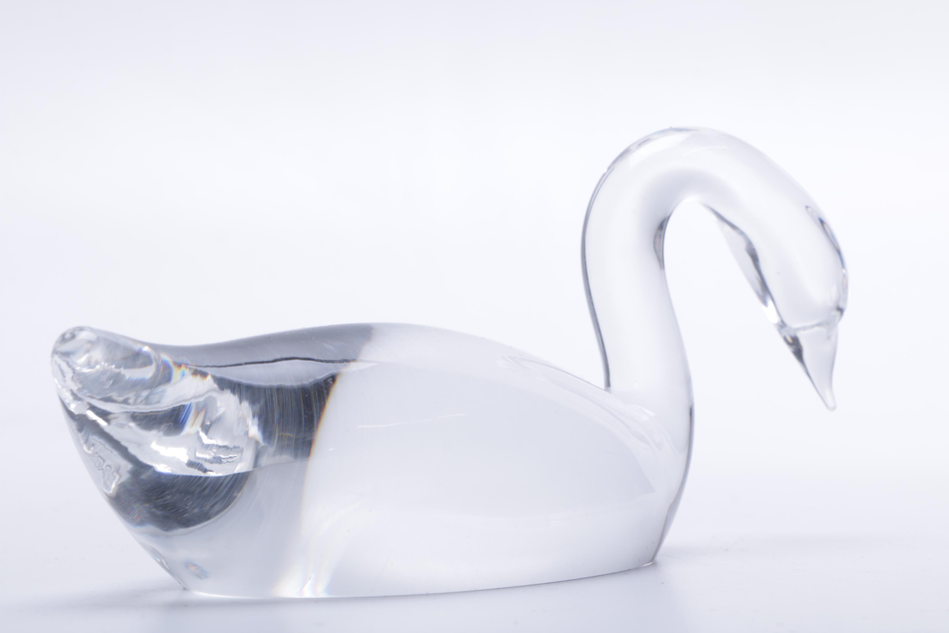 Pair of Steuben Crystal Swans