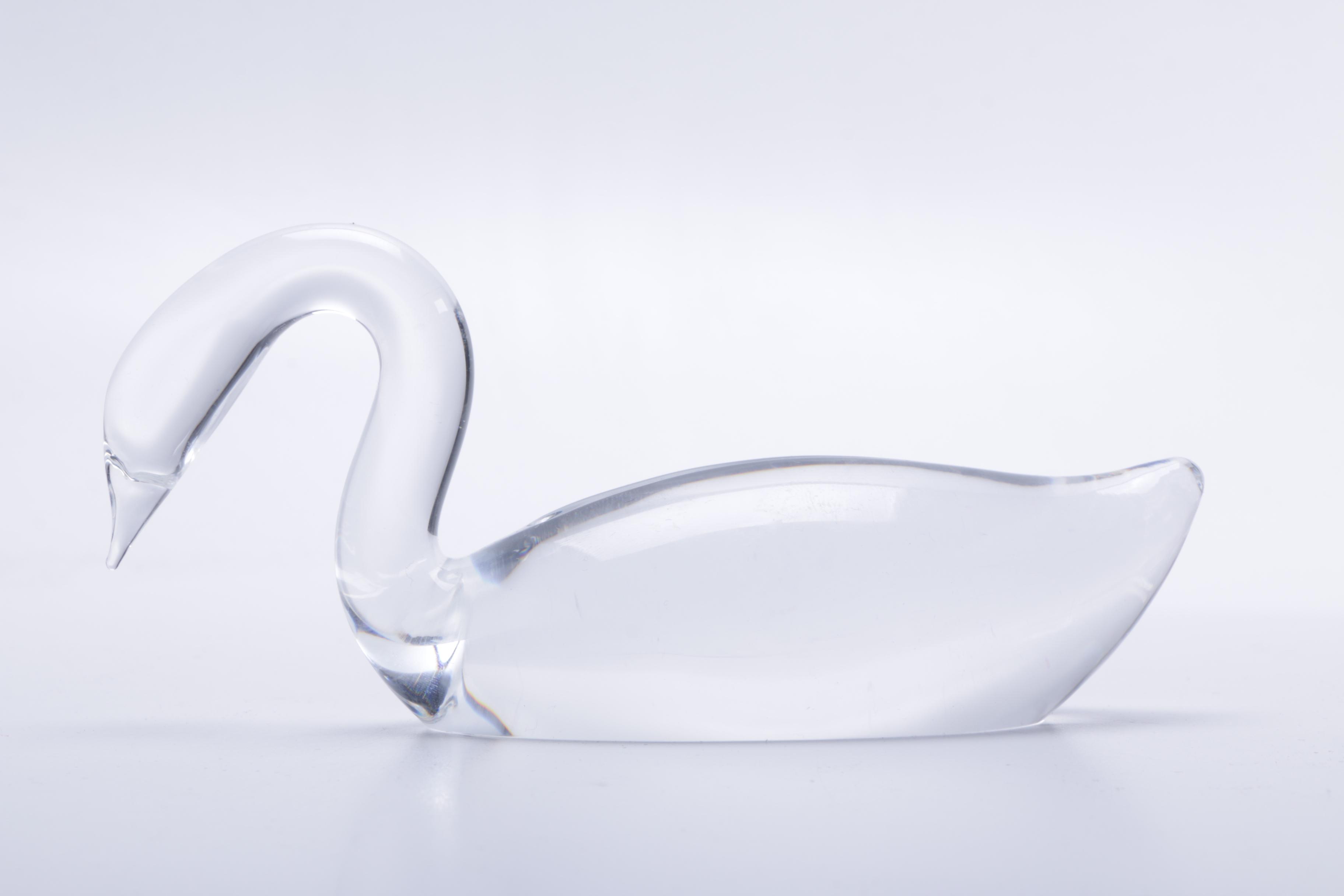 Pair of Steuben Crystal Swans