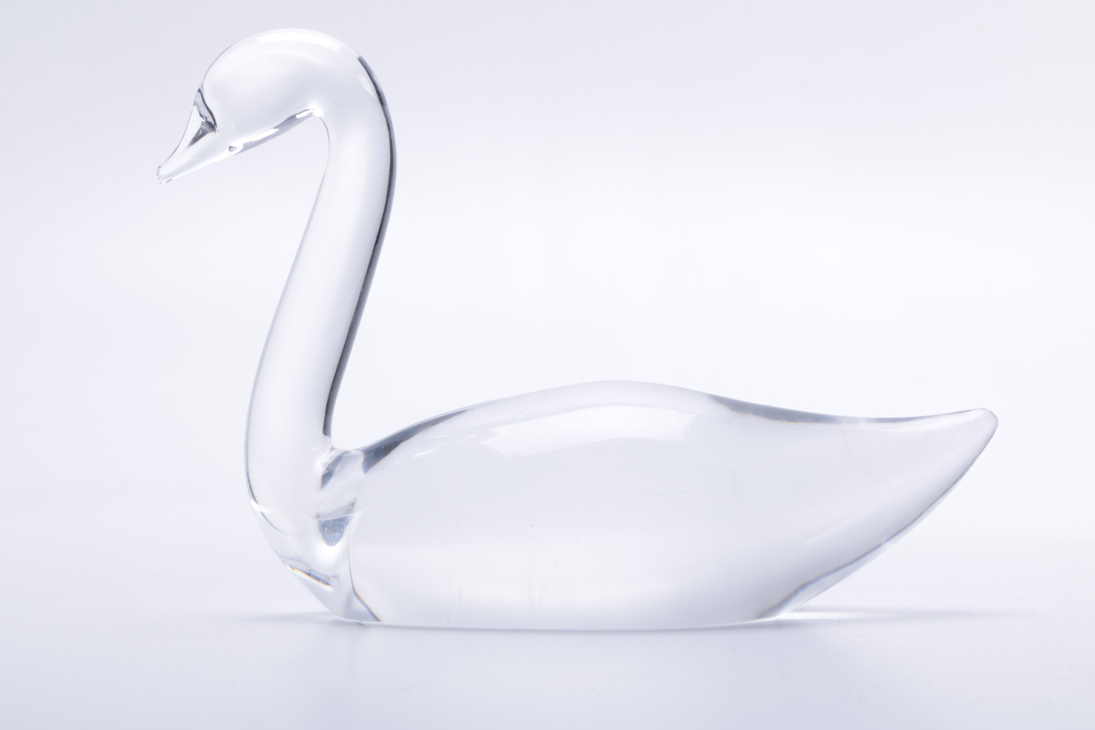 Pair of Steuben Crystal Swans