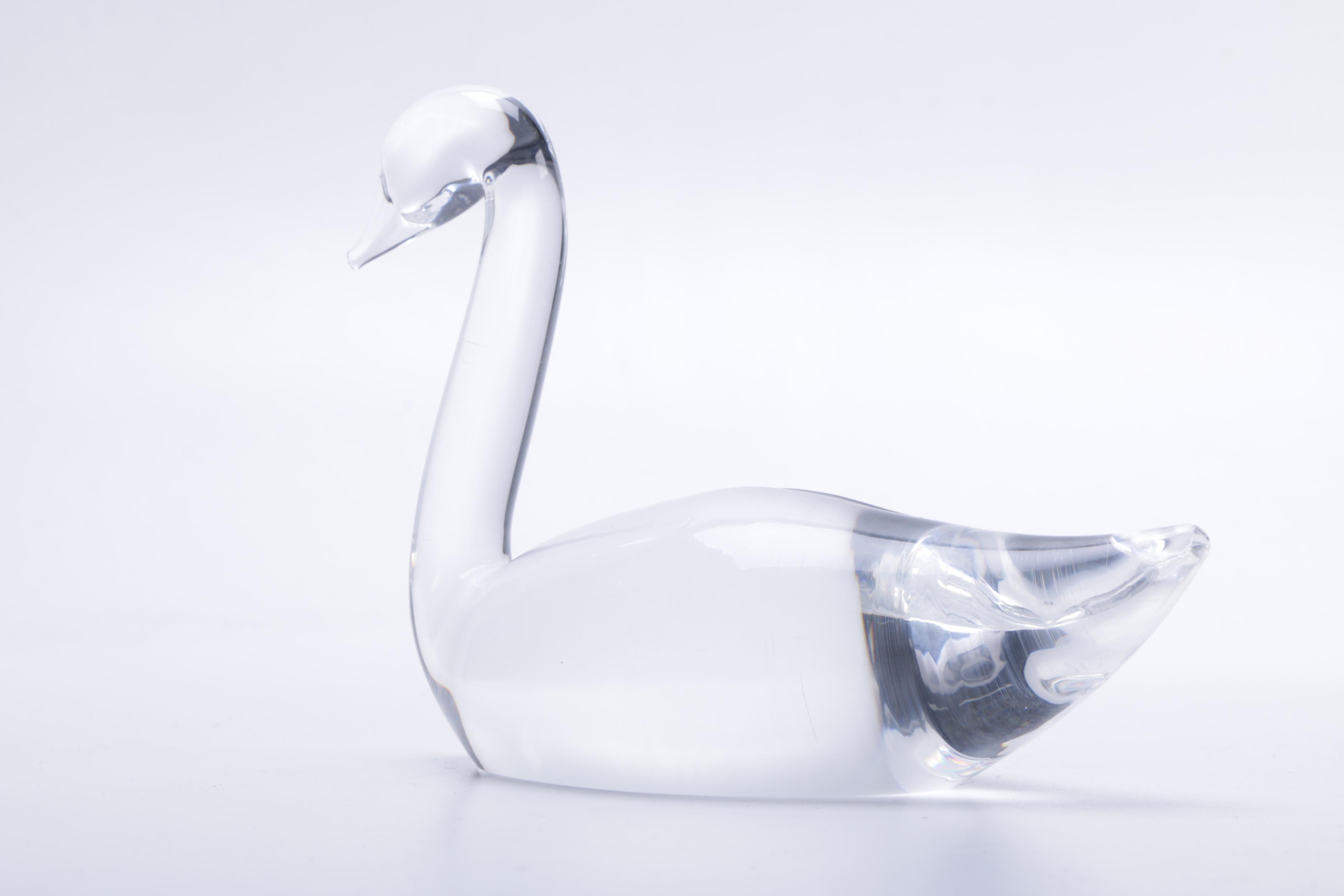 Pair of Steuben Crystal Swans