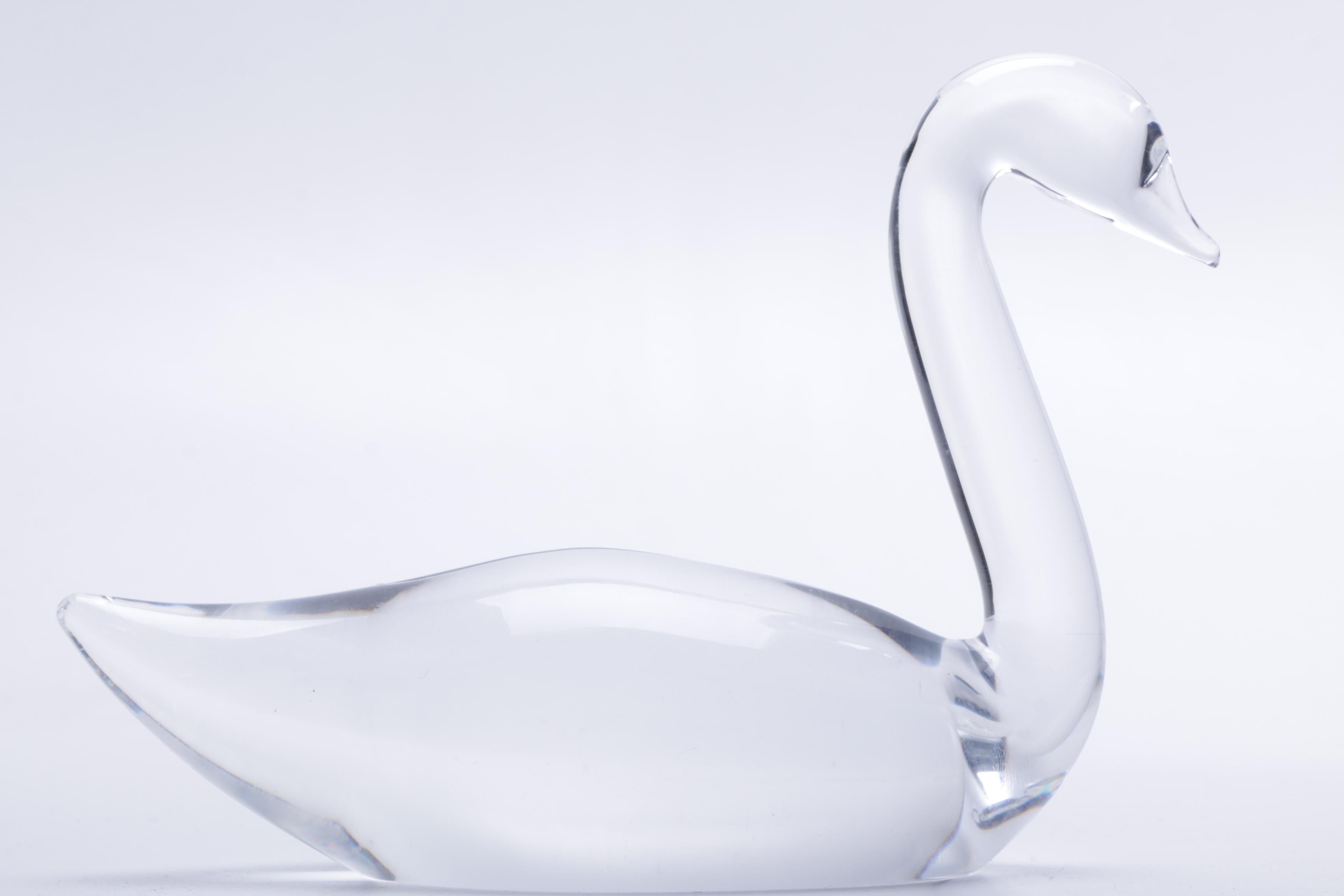 Pair of Steuben Crystal Swans