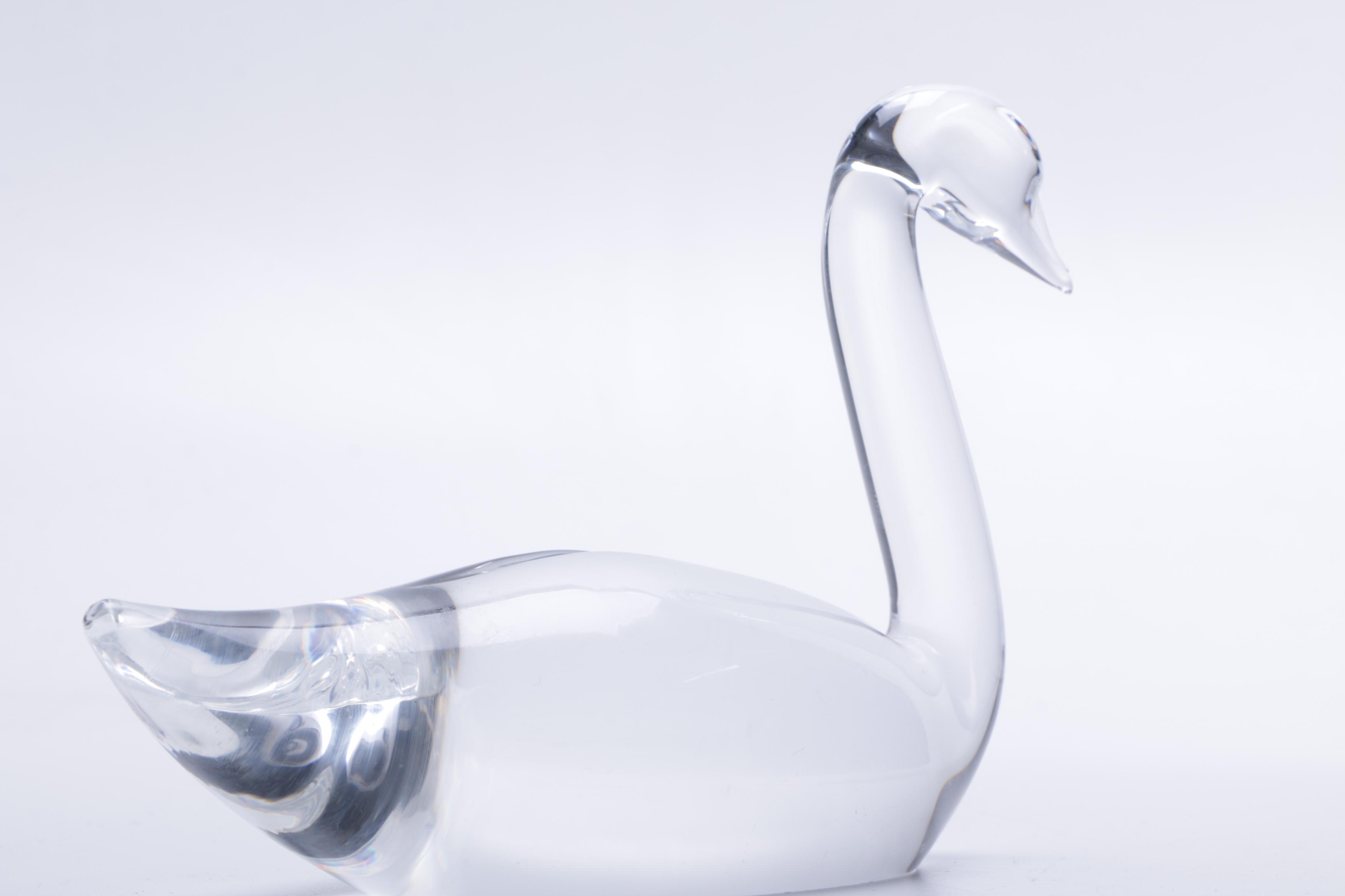 Pair of Steuben Crystal Swans