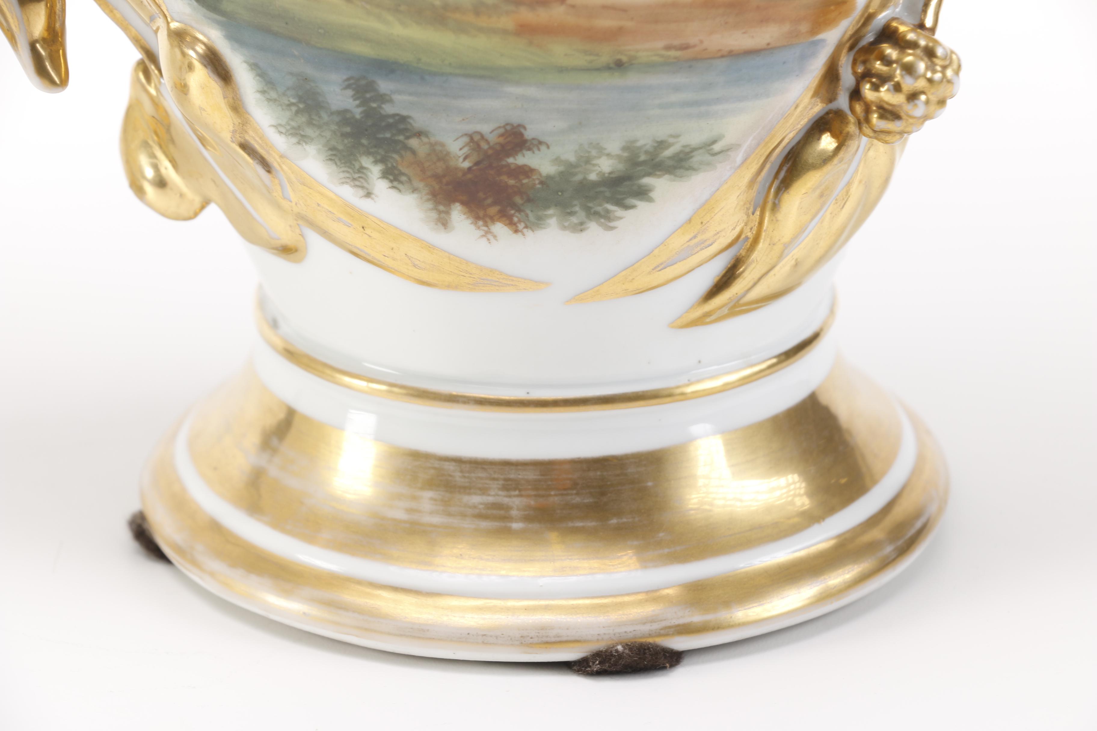 Ornate Porcelain Old Paris Vases and Framed Letter of Provenance