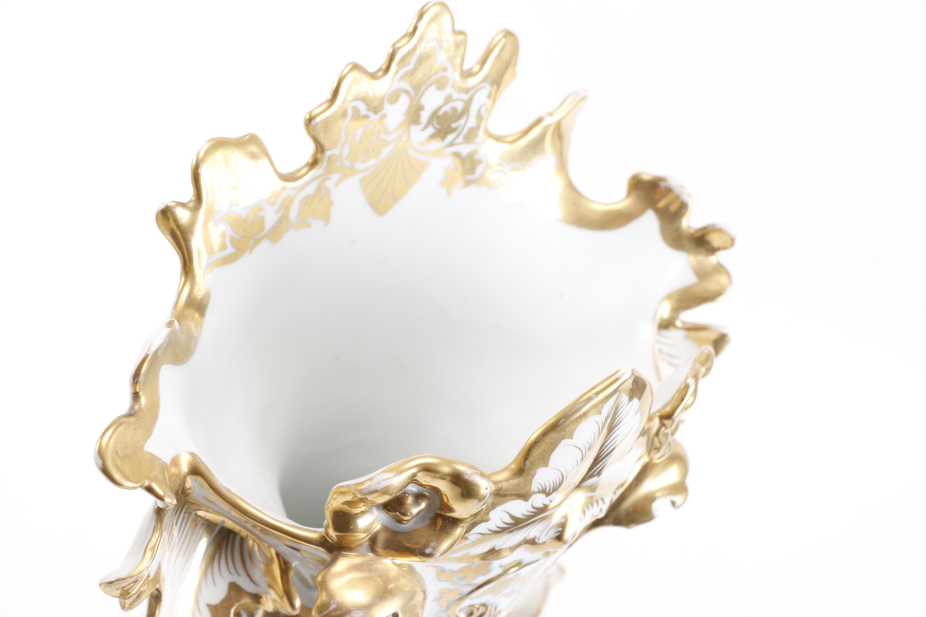 Ornate Porcelain Old Paris Vases and Framed Letter of Provenance