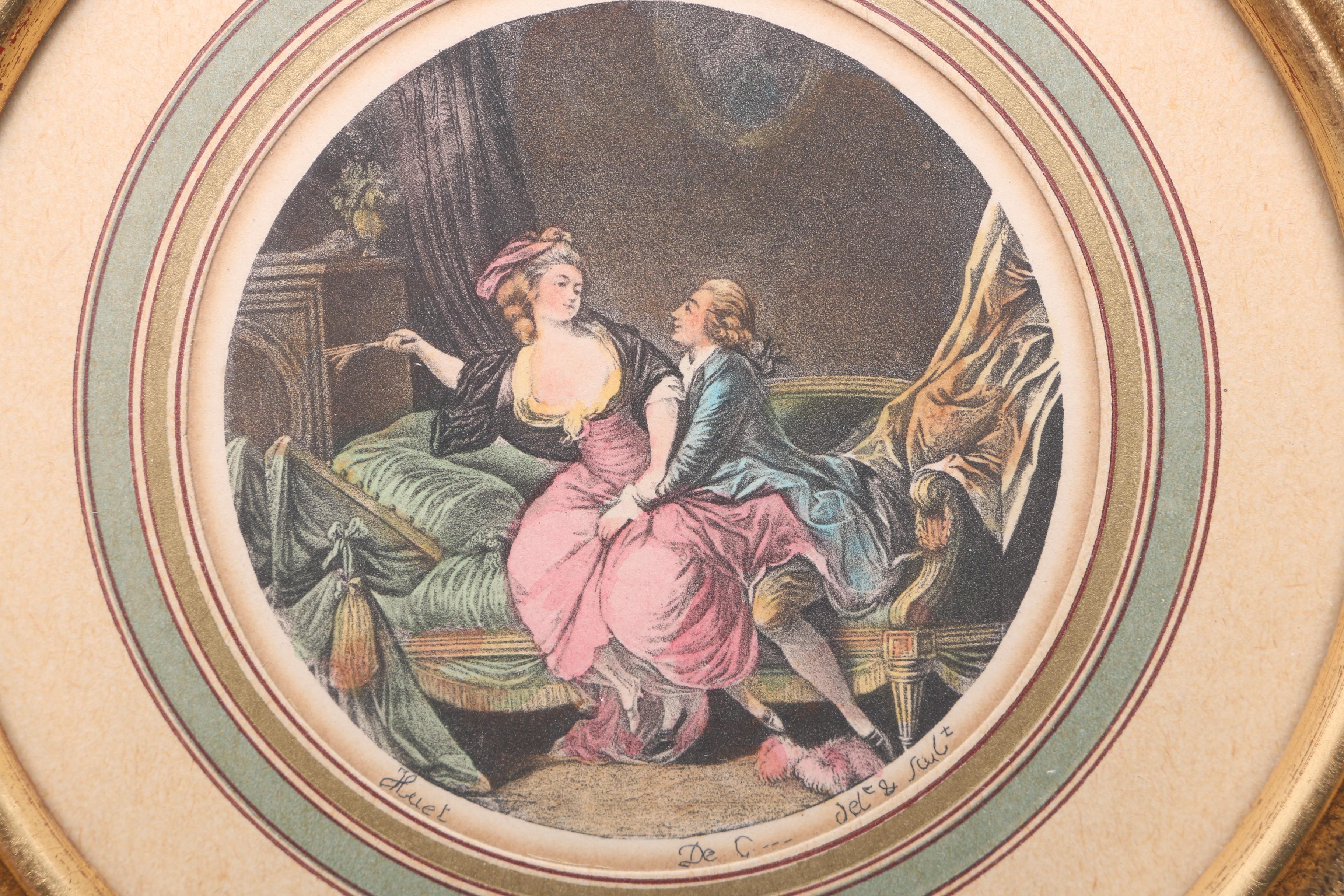 Gold Tone Framed Scenes and Shelf