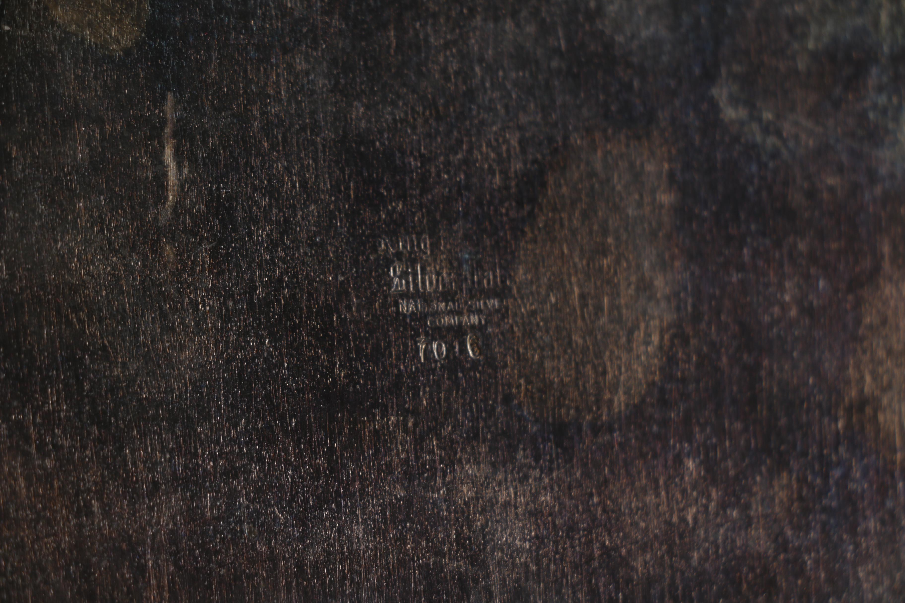 Silver Plate Foliate Footed Waiter Trays Featuring the National Silver Co.