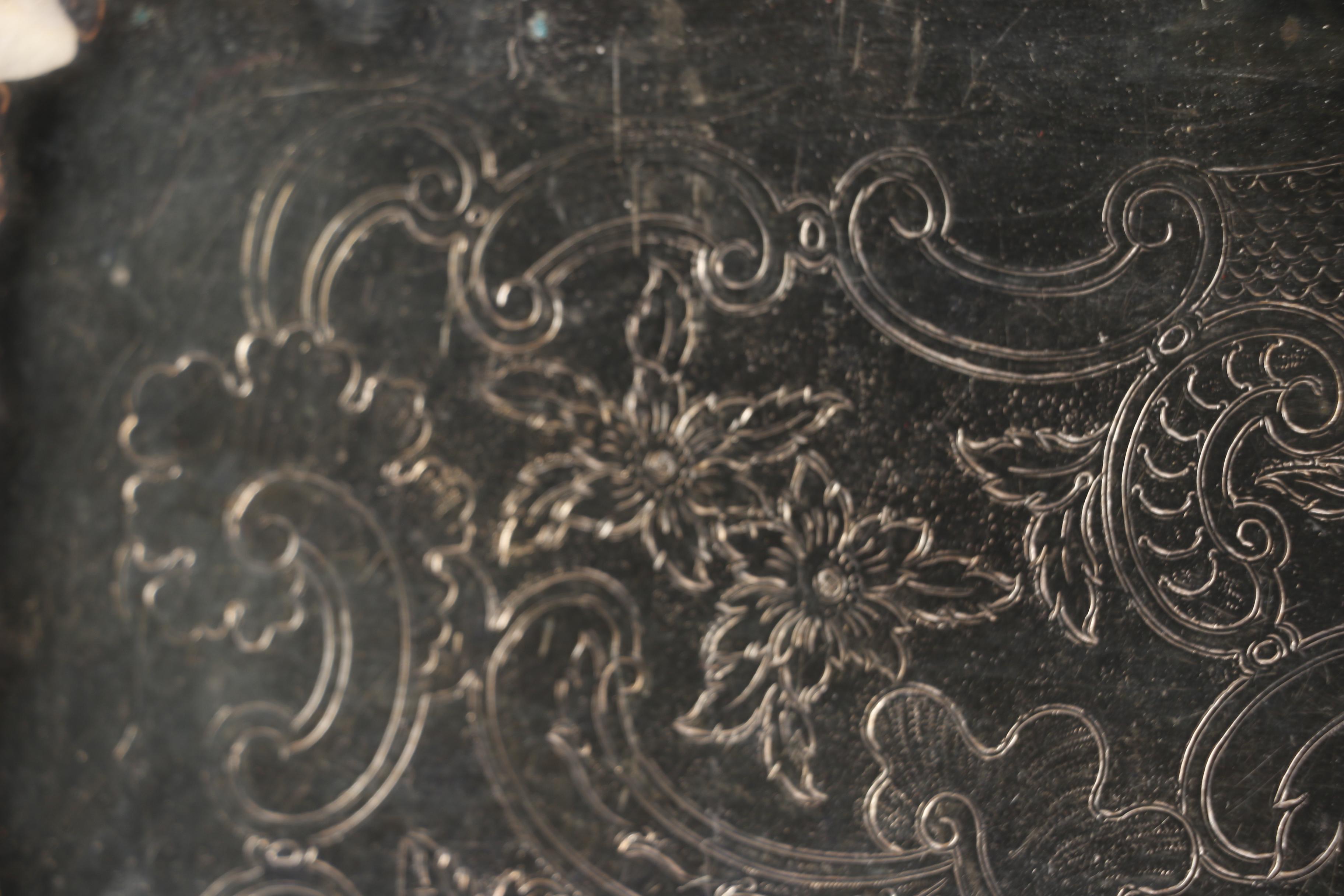 Silver Plate Foliate Footed Waiter Trays Featuring the National Silver Co.