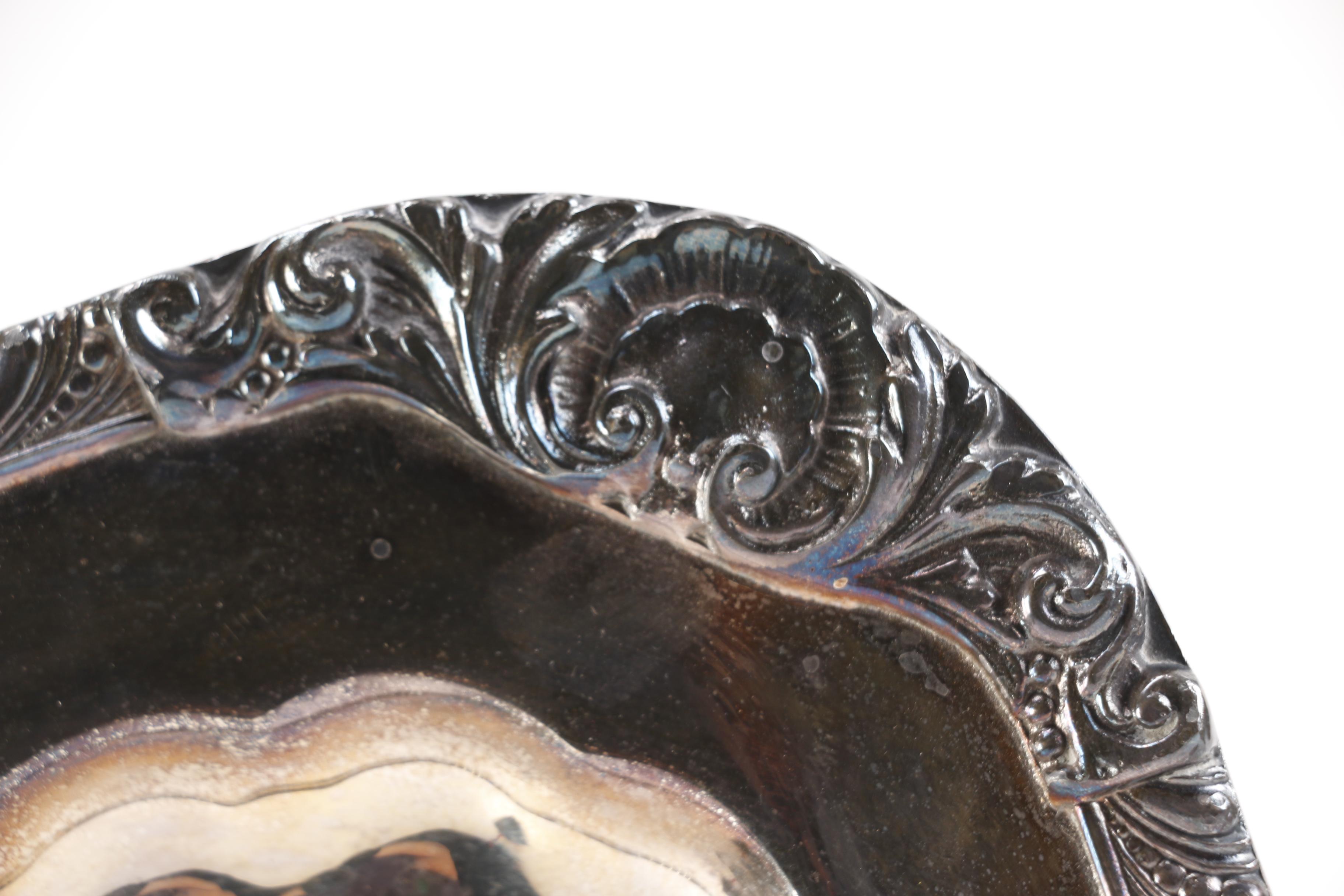 Silver Plate Foliate Footed Waiter Trays Featuring the National Silver Co.