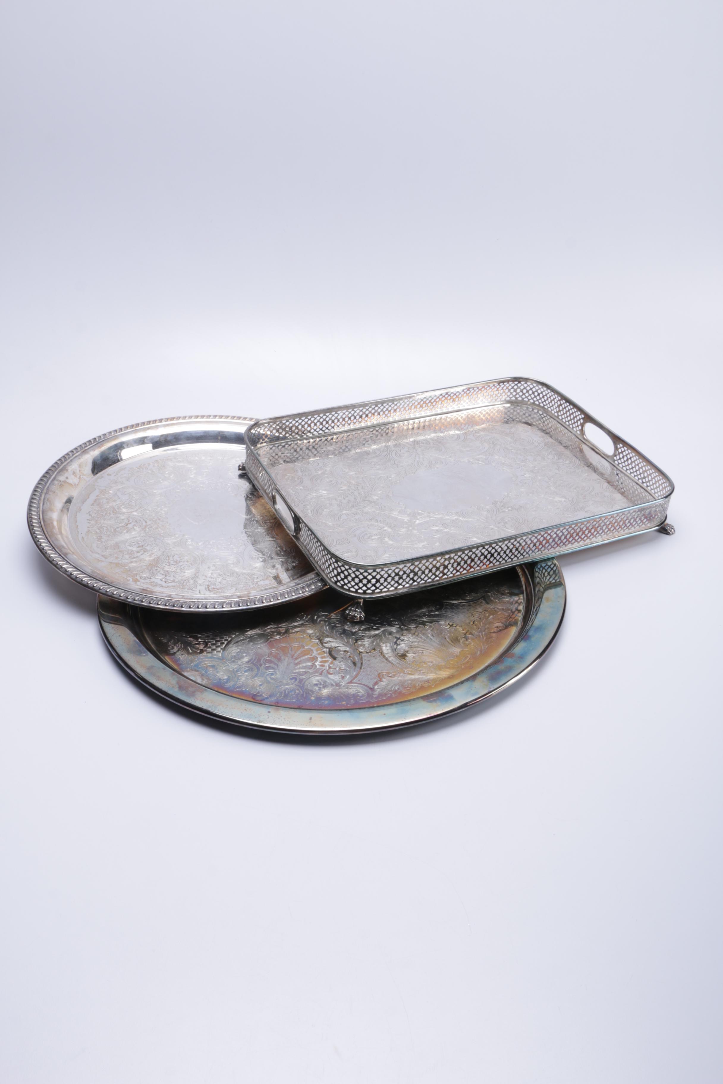 Oneida Round Platter and Other Silver Plate Servingware