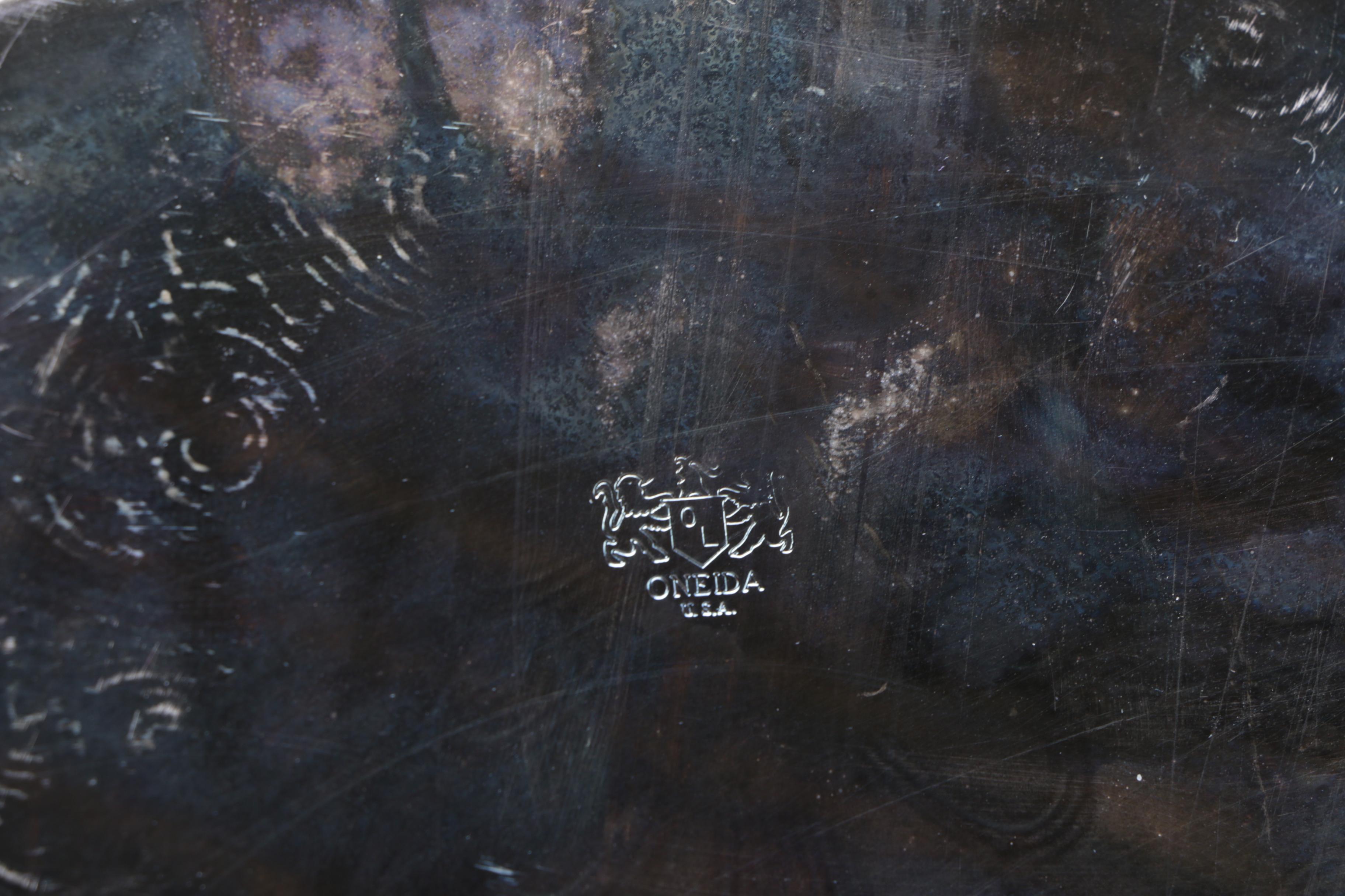 Oneida Round Platter and Other Silver Plate Servingware