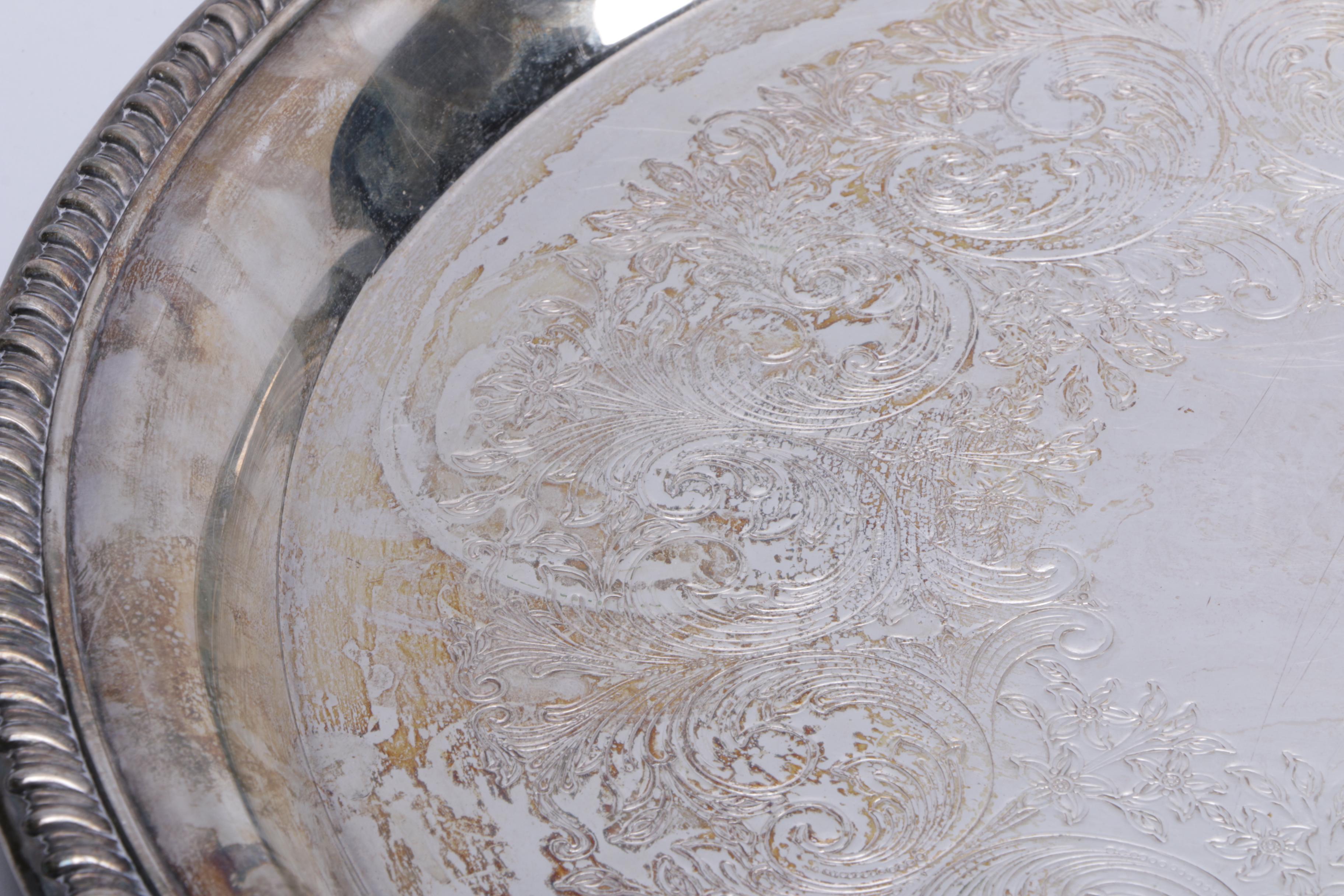 Oneida Round Platter and Other Silver Plate Servingware