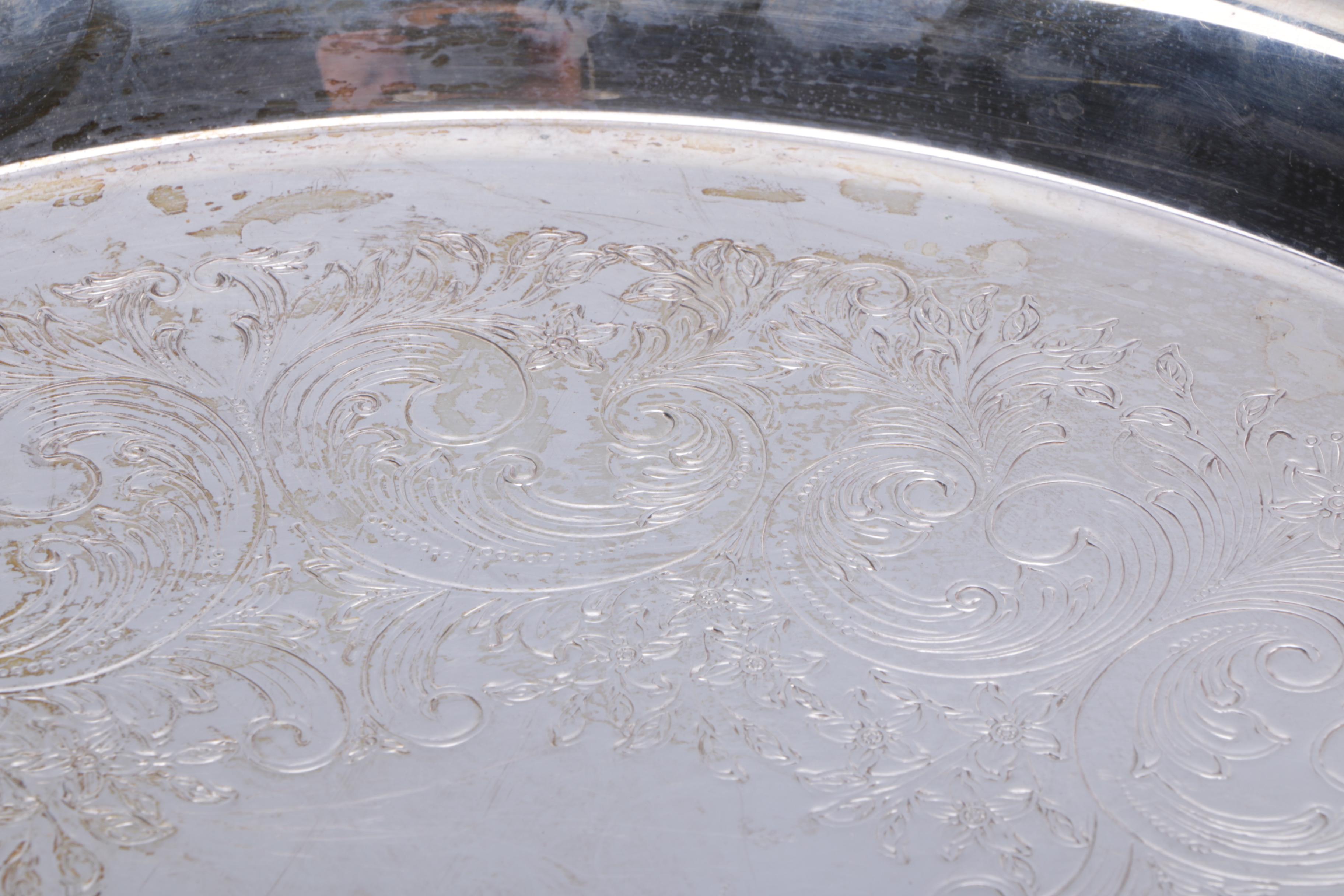 Oneida Round Platter and Other Silver Plate Servingware