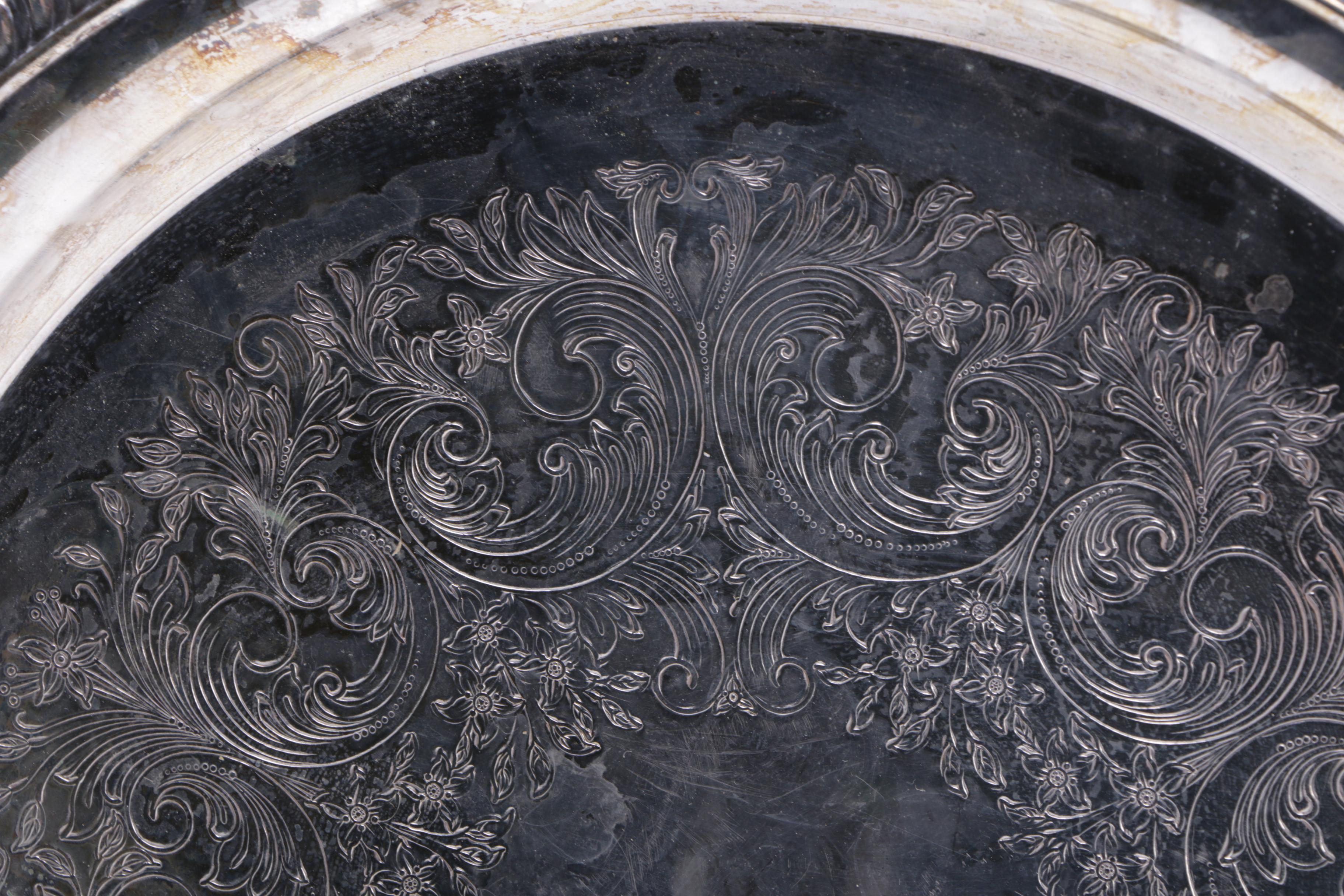 Oneida Round Platter and Other Silver Plate Servingware