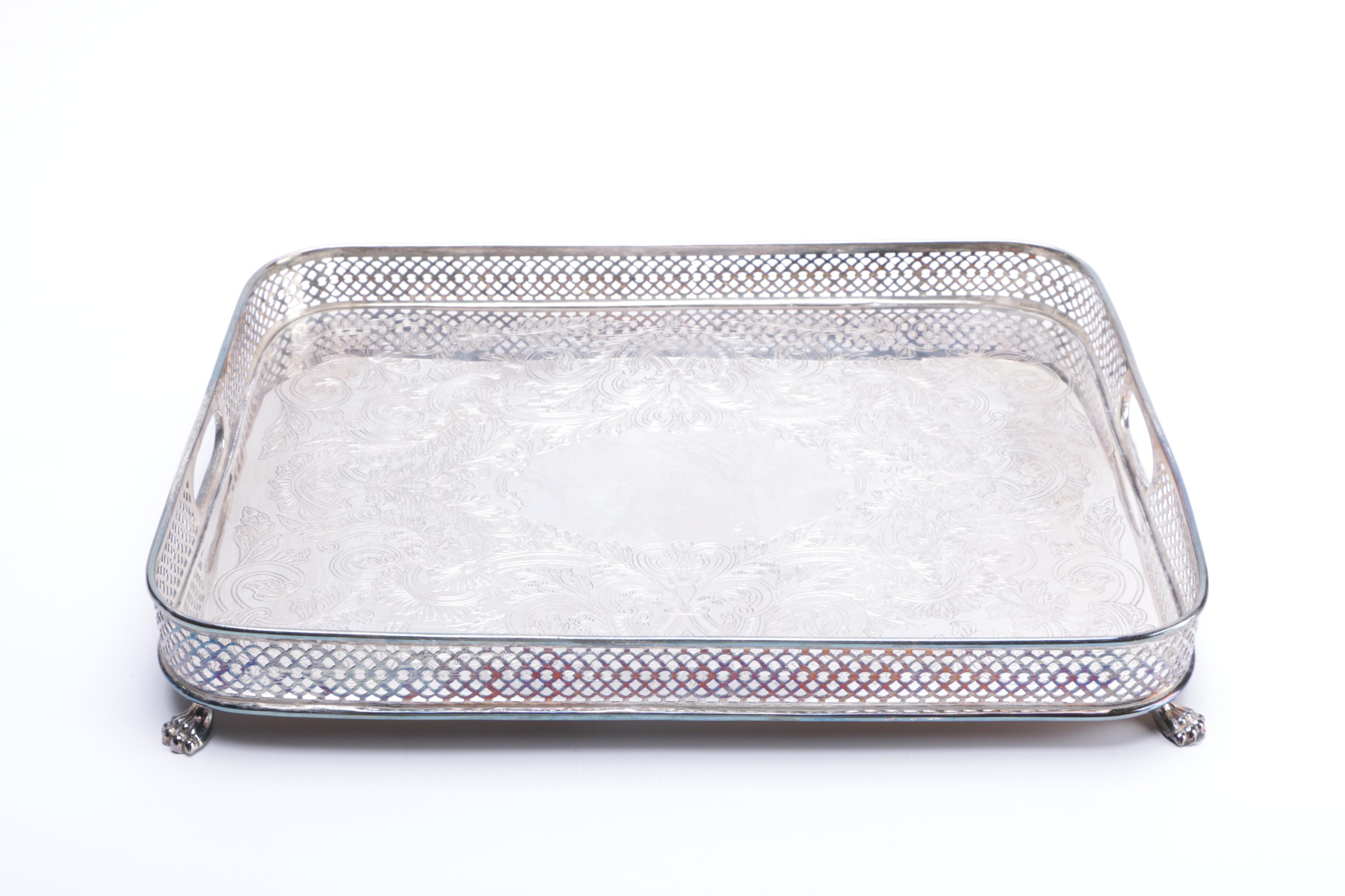 Oneida Round Platter and Other Silver Plate Servingware