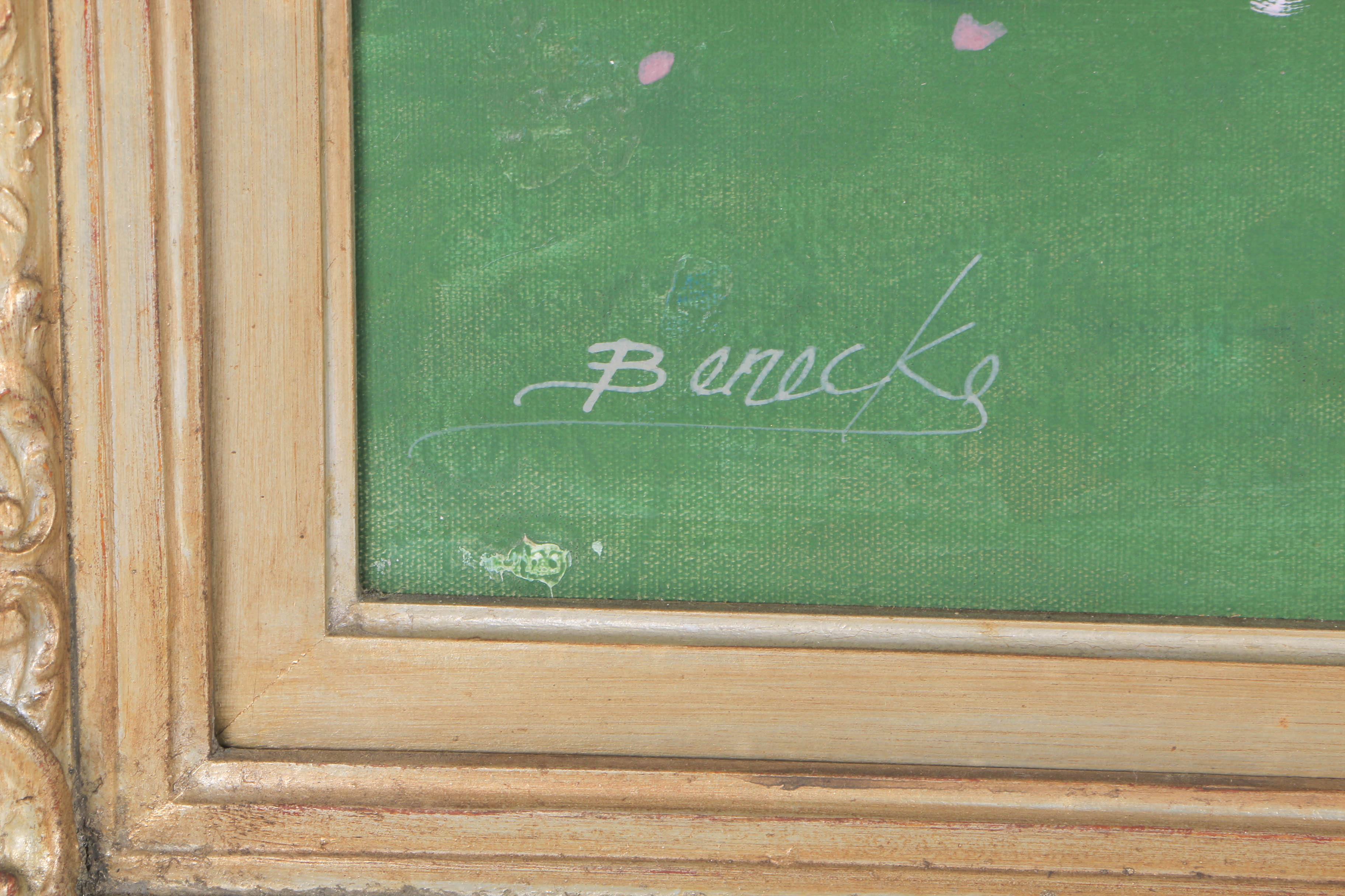 William Benecke Oil Painting on Canvas "Tea In The Garden"