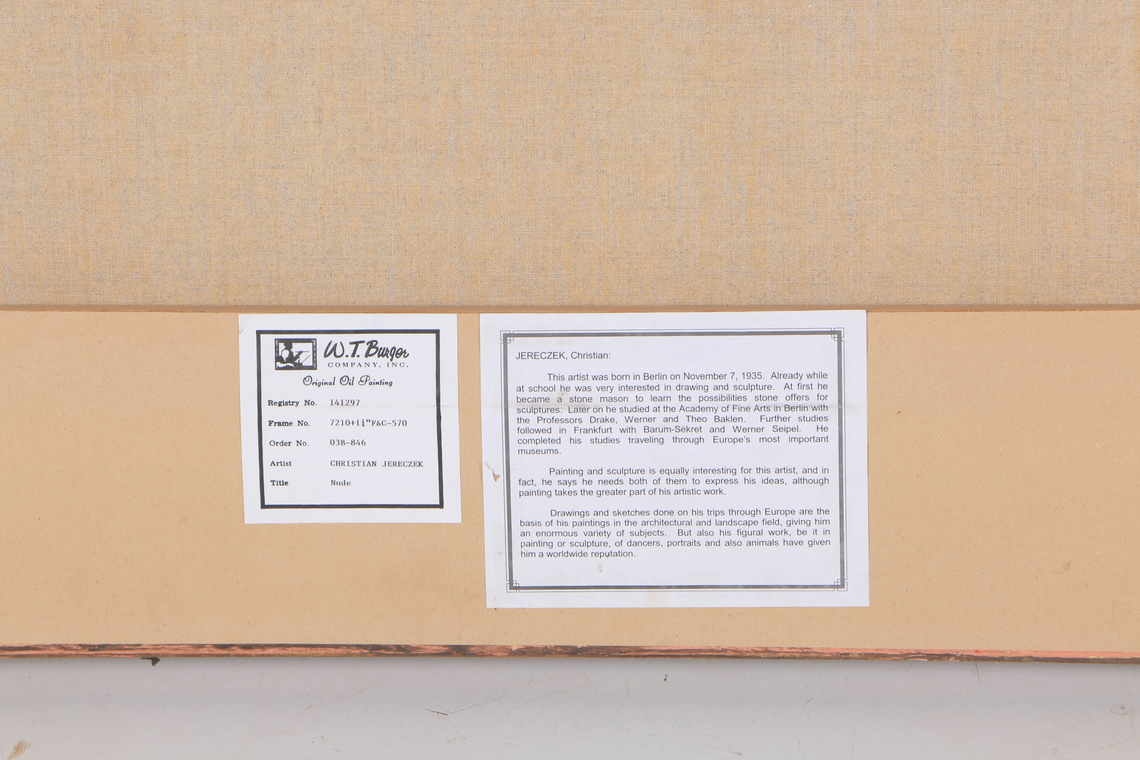 Christian Jereczek Oil Painting on Canvas "Nude"