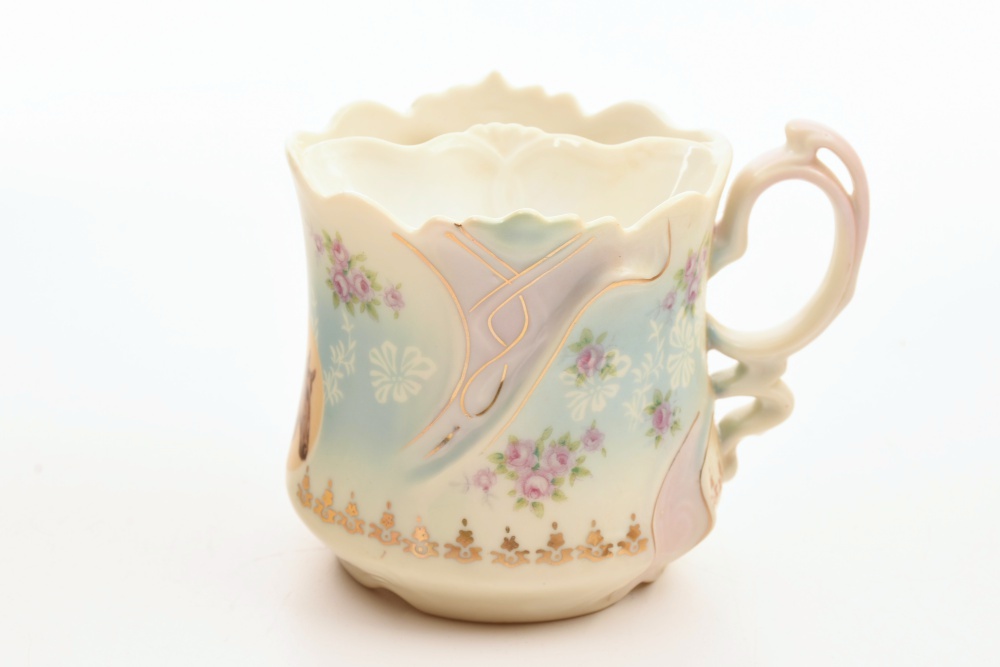 Three Victorian Porcelain Shaving Mugs