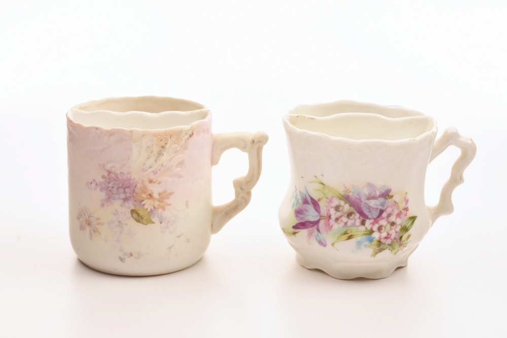 Three Victorian Porcelain Shaving Mugs