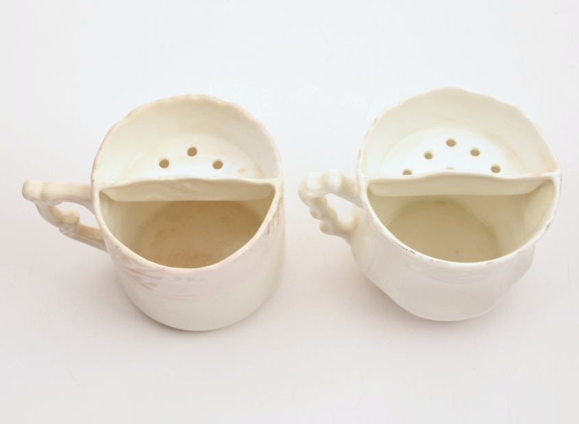 Three Victorian Porcelain Shaving Mugs