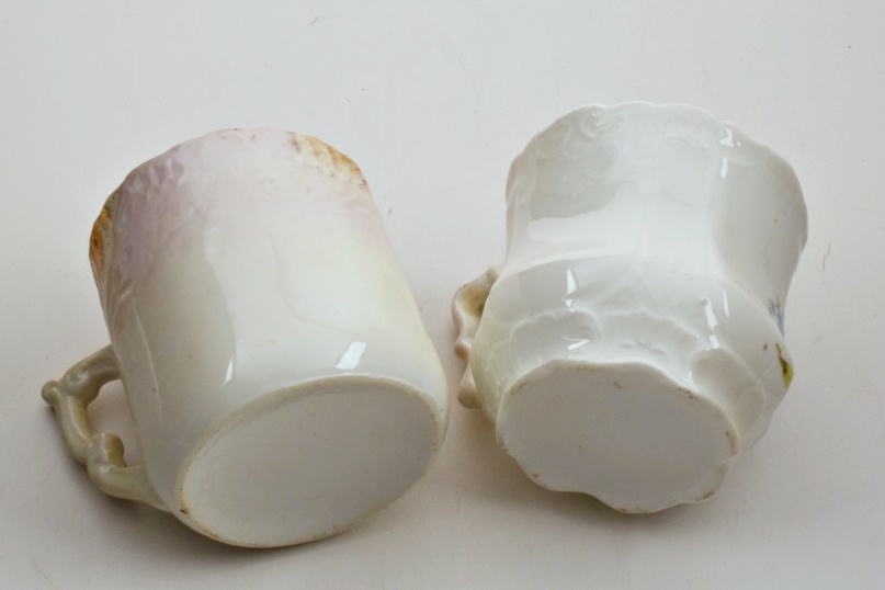Three Victorian Porcelain Shaving Mugs