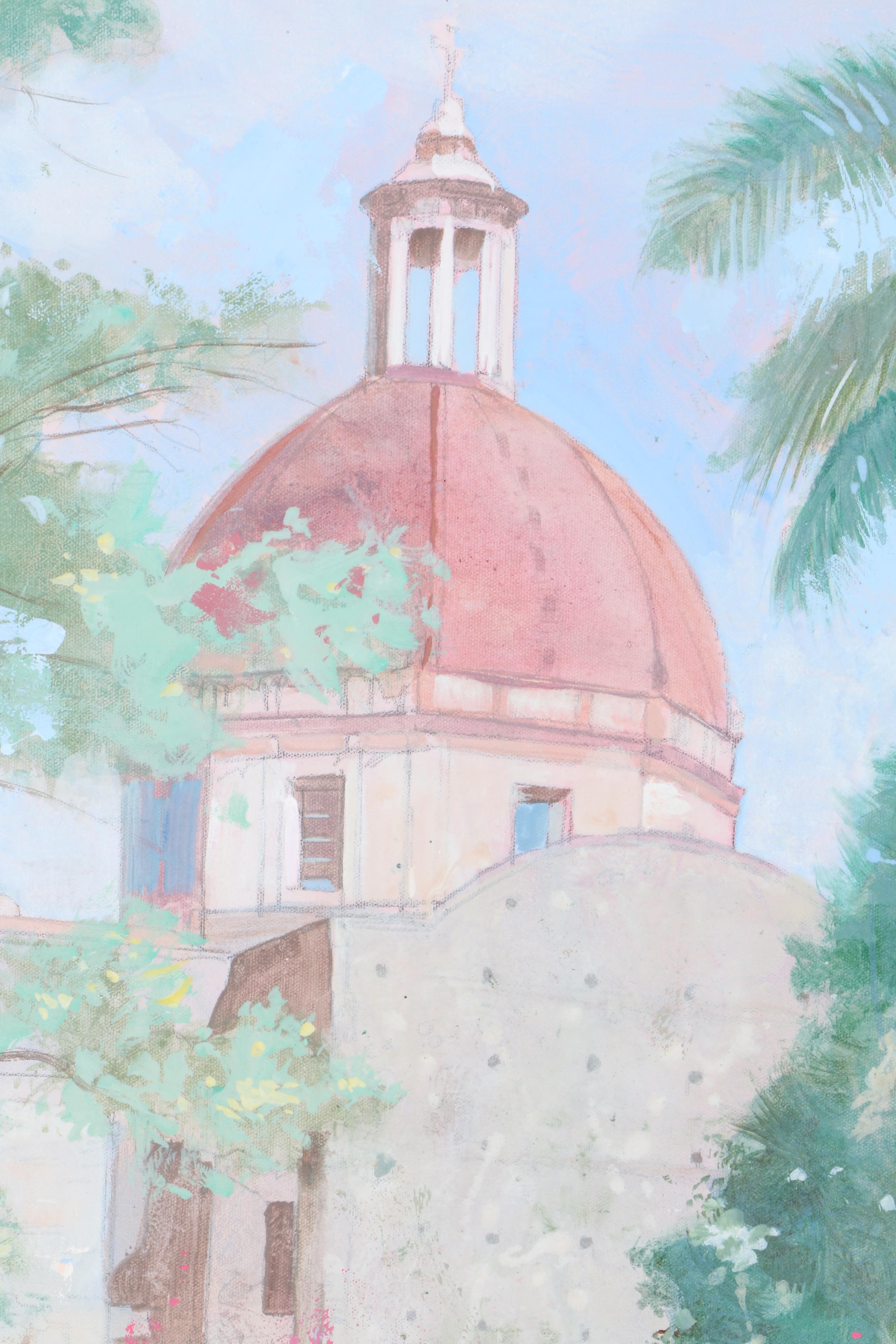 William Benecke Oil Painting on Canvas "The Border Gardens"