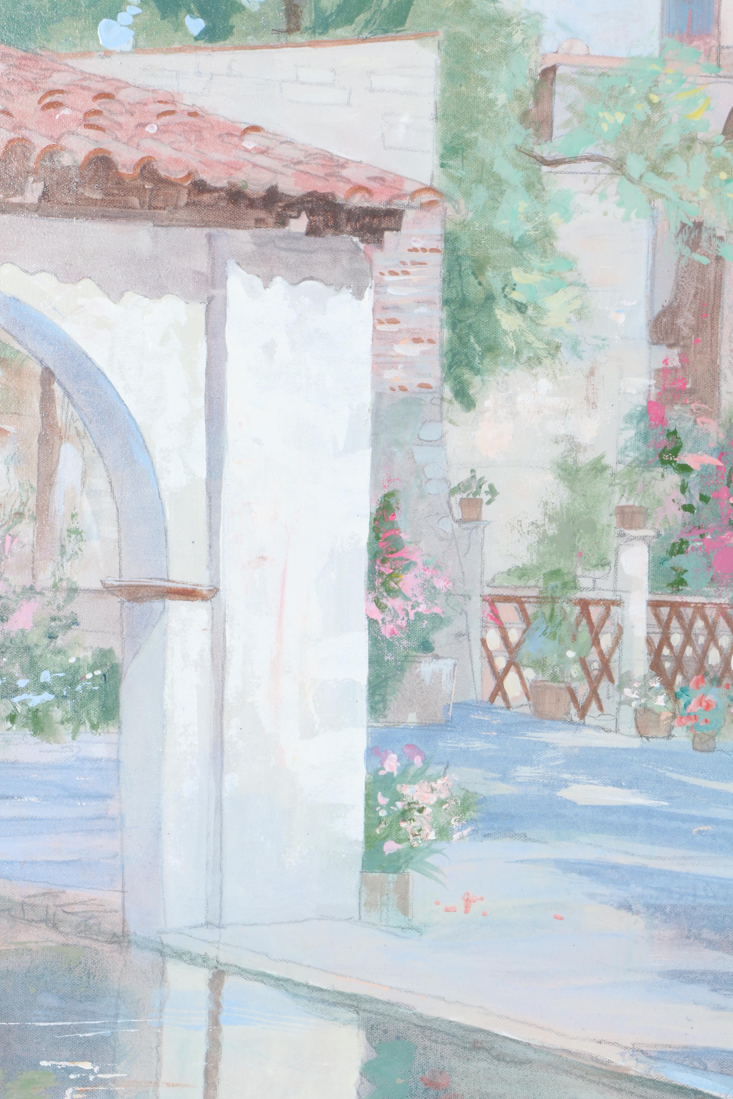 William Benecke Oil Painting on Canvas "The Border Gardens"