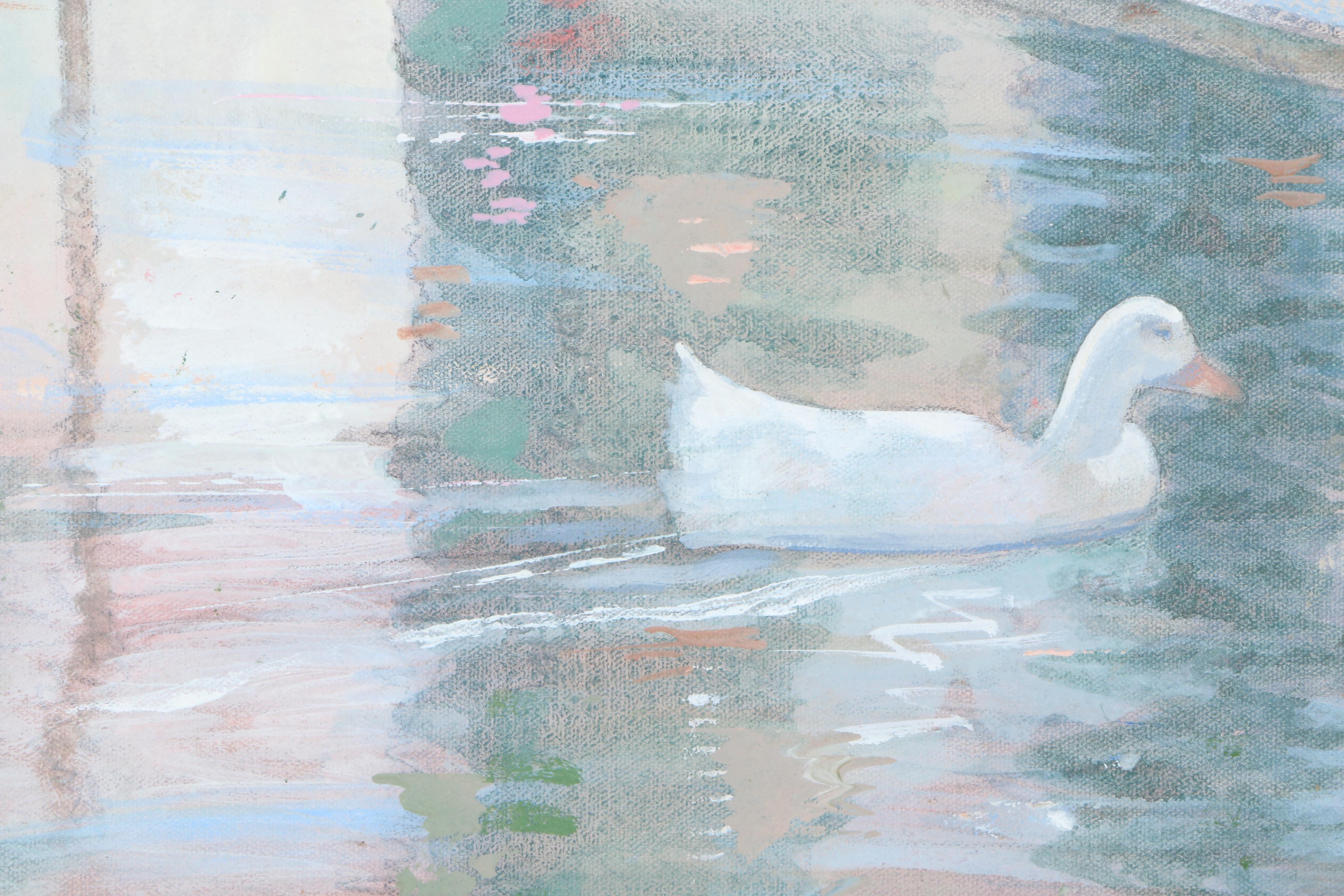 William Benecke Oil Painting on Canvas "The Border Gardens"