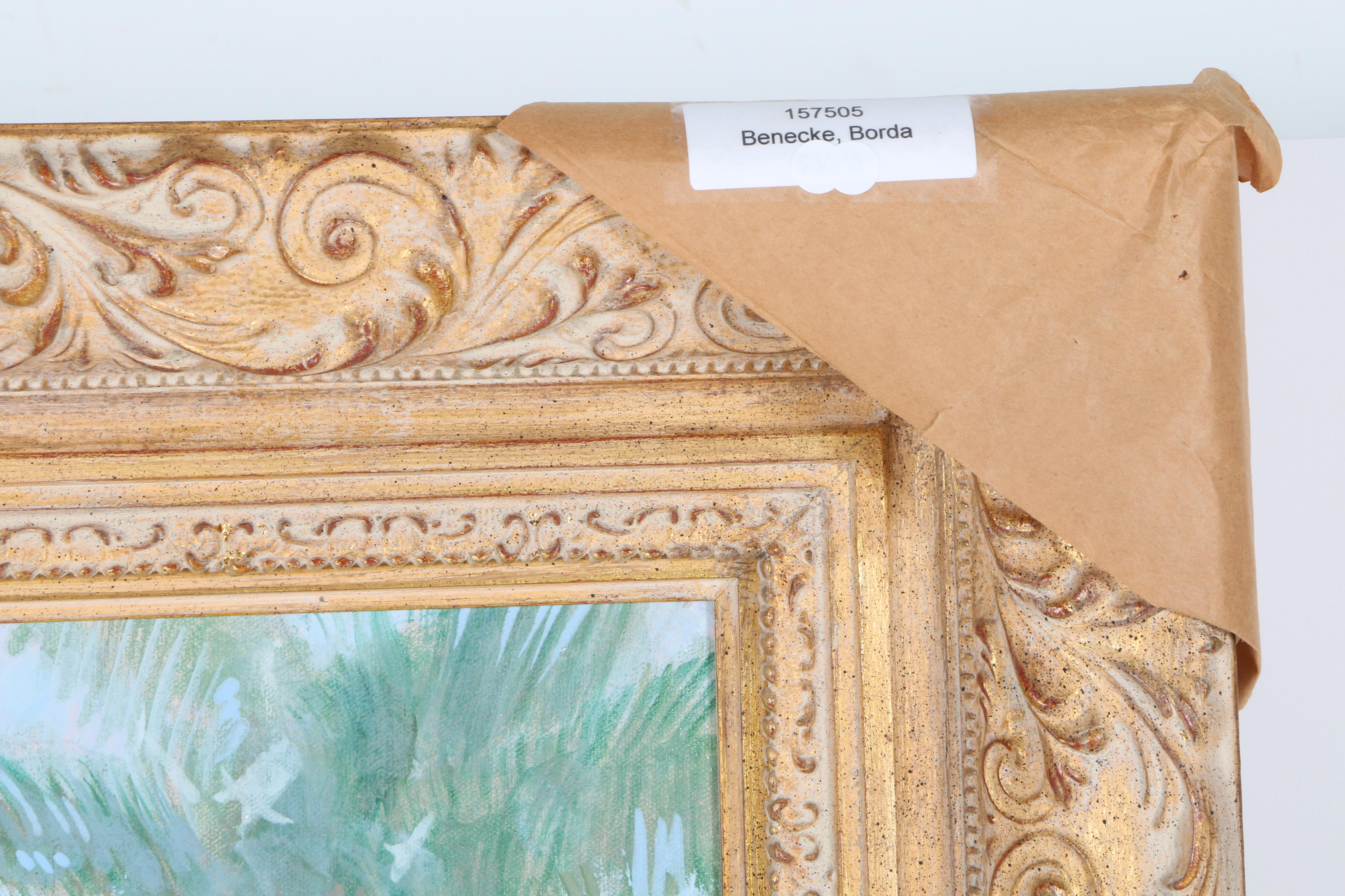 William Benecke Oil Painting on Canvas "The Border Gardens"