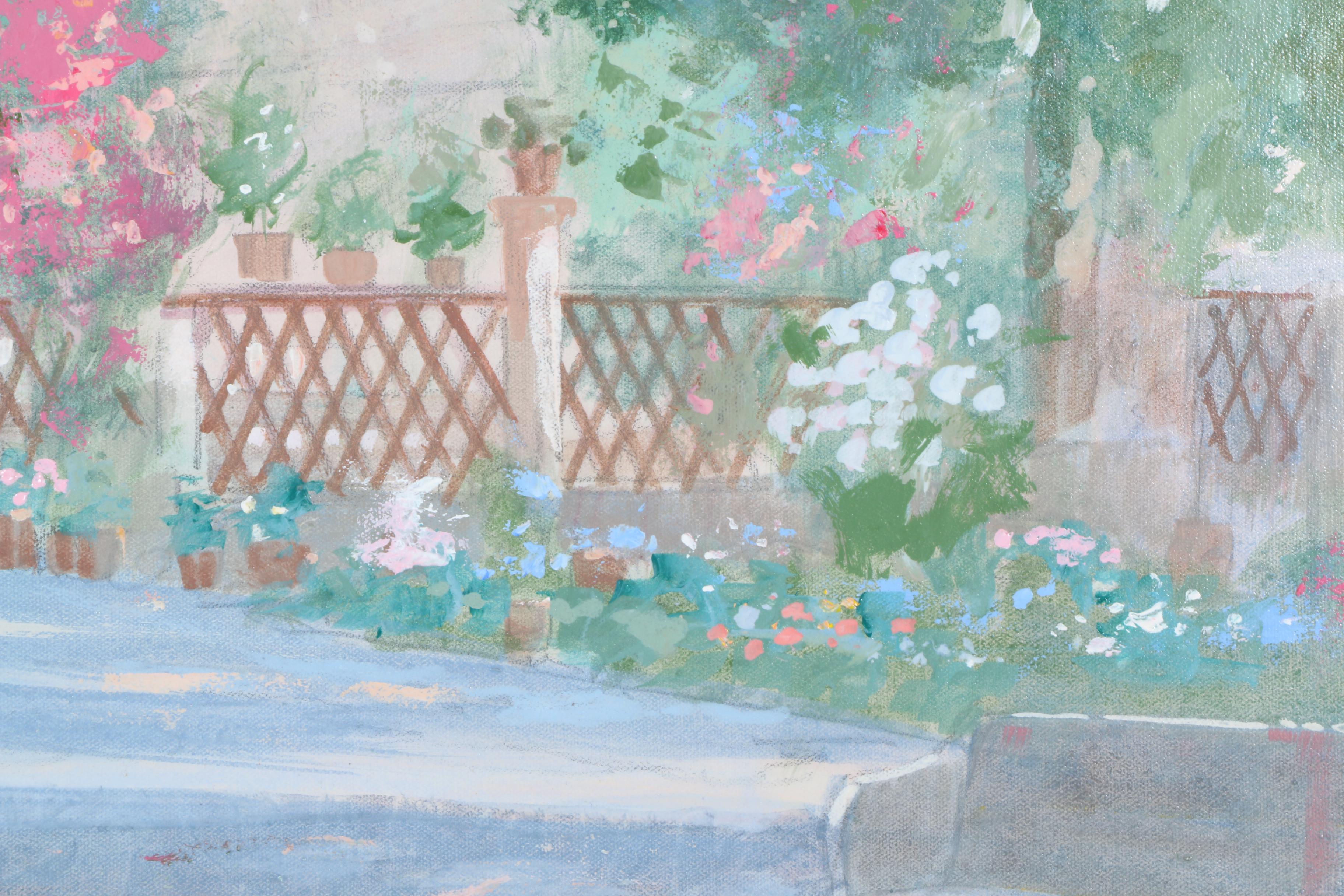 William Benecke Oil Painting on Canvas "The Border Gardens"