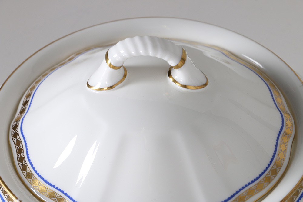 Royal Crown Derby "Carlton Blue" Bone China Vegetable Dish