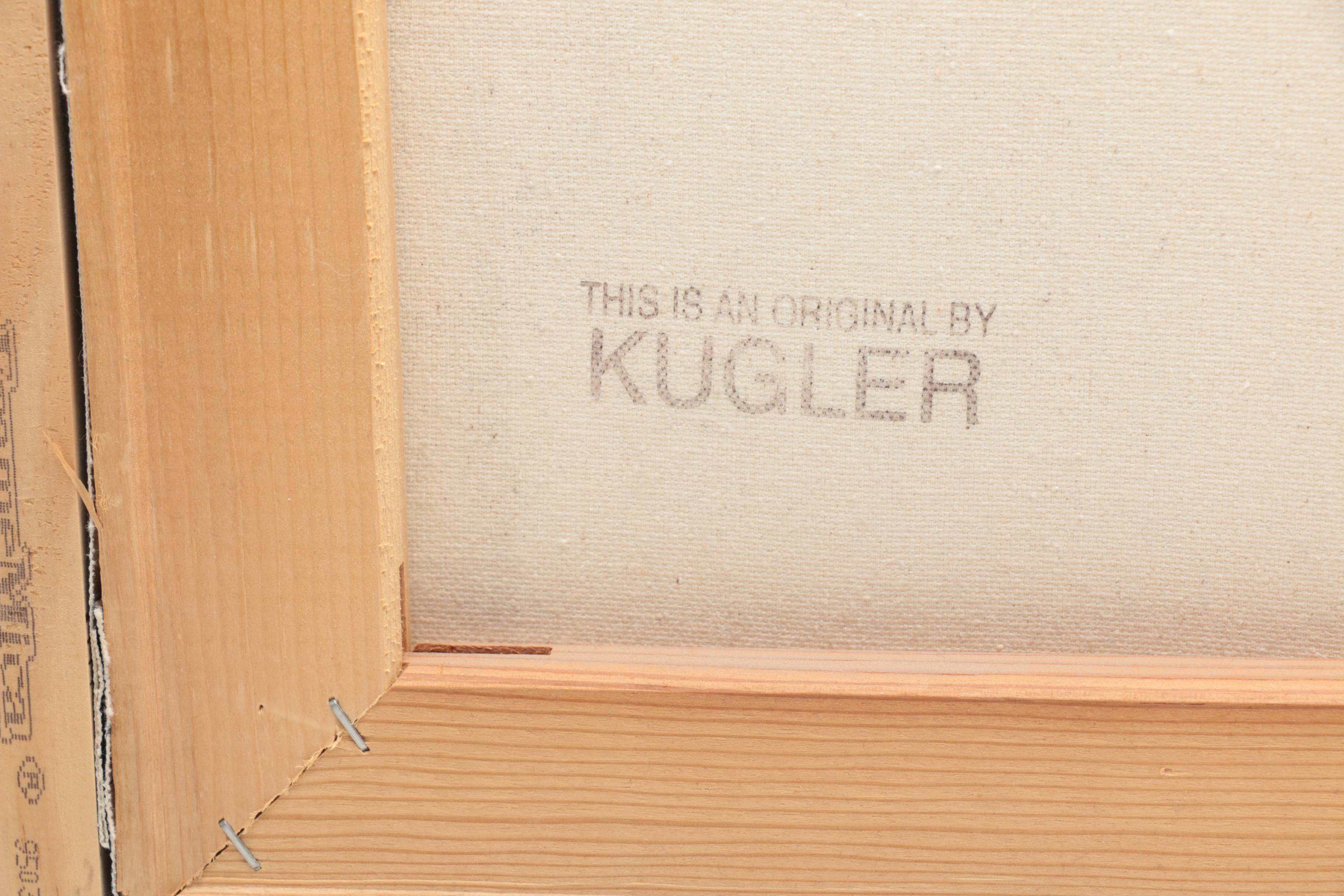 J.C. Kugler Acrylic Painting on Canvas of Abstract Composition