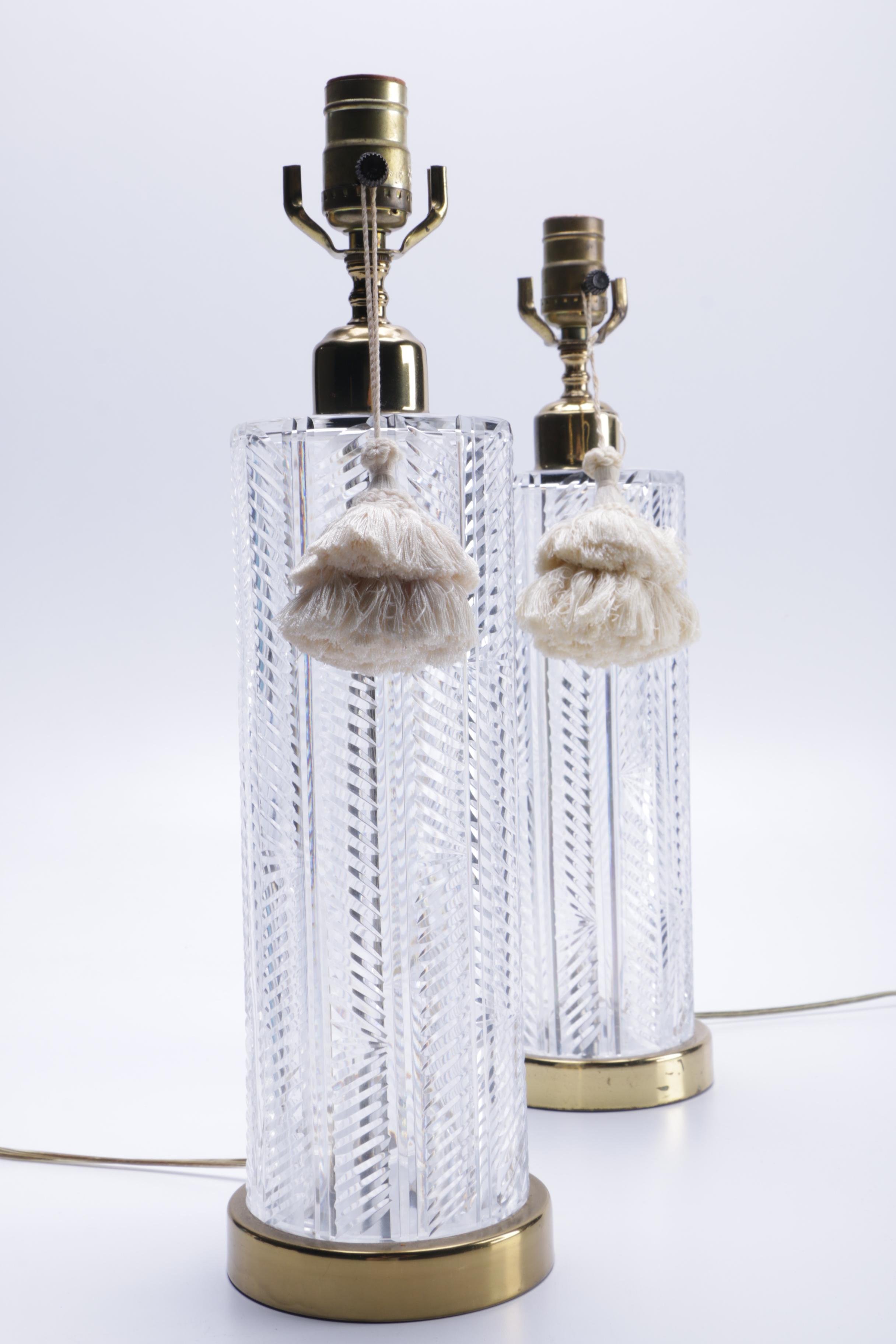Pair of Crystal Lamps