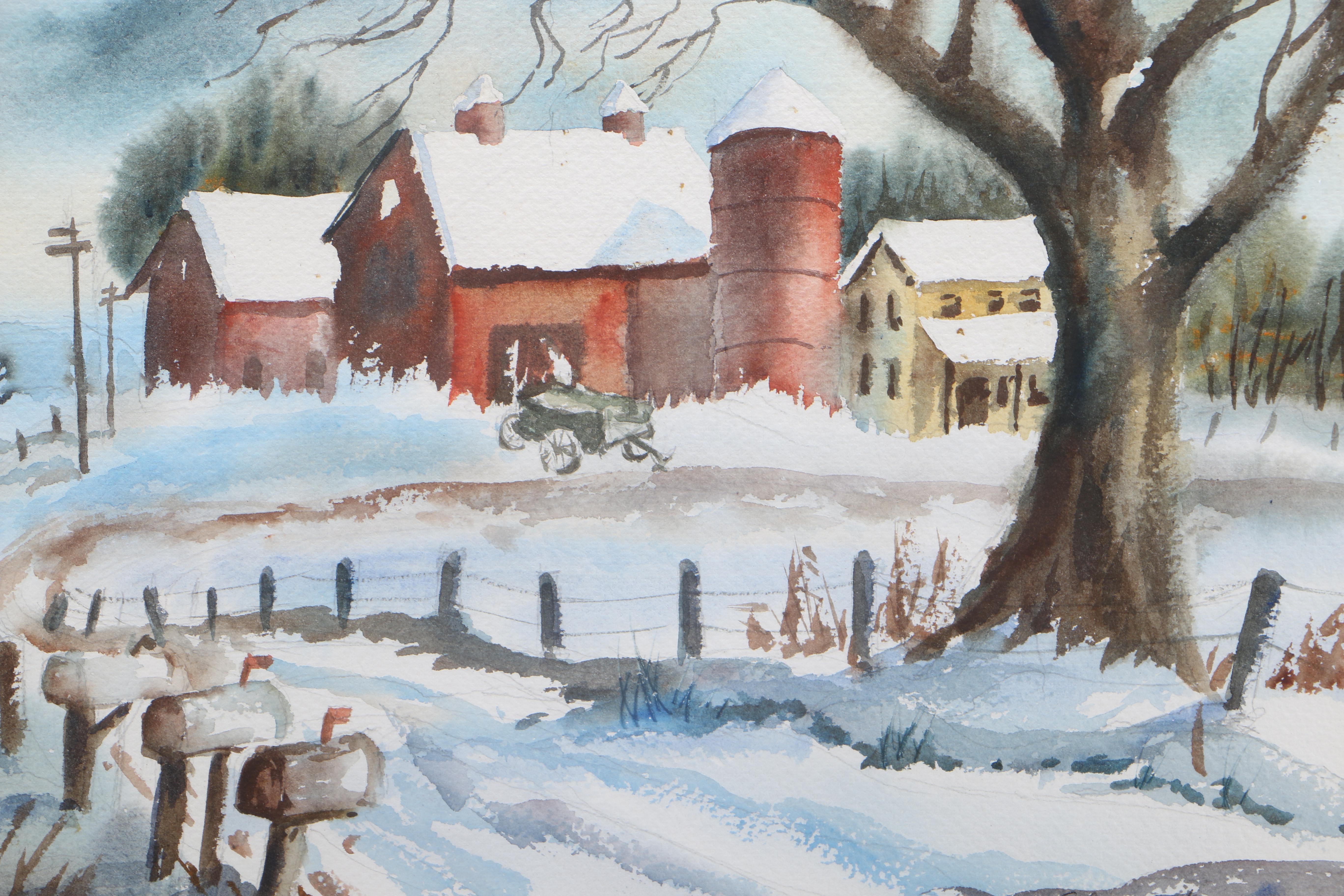 Aileen Berg Watercolor Paintings on Paper of Farmscapes