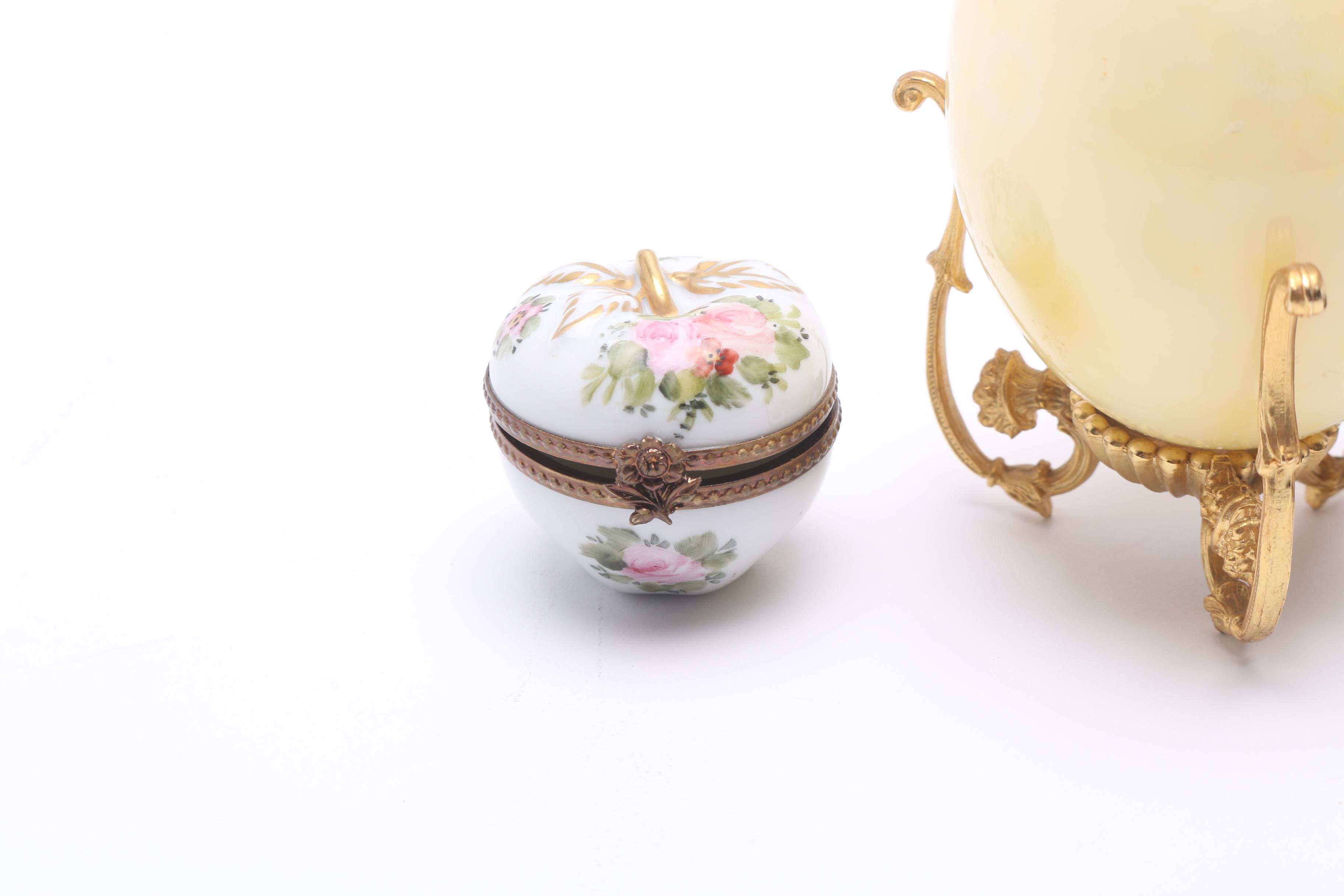 Alabaster Egg and Ceramic Décor