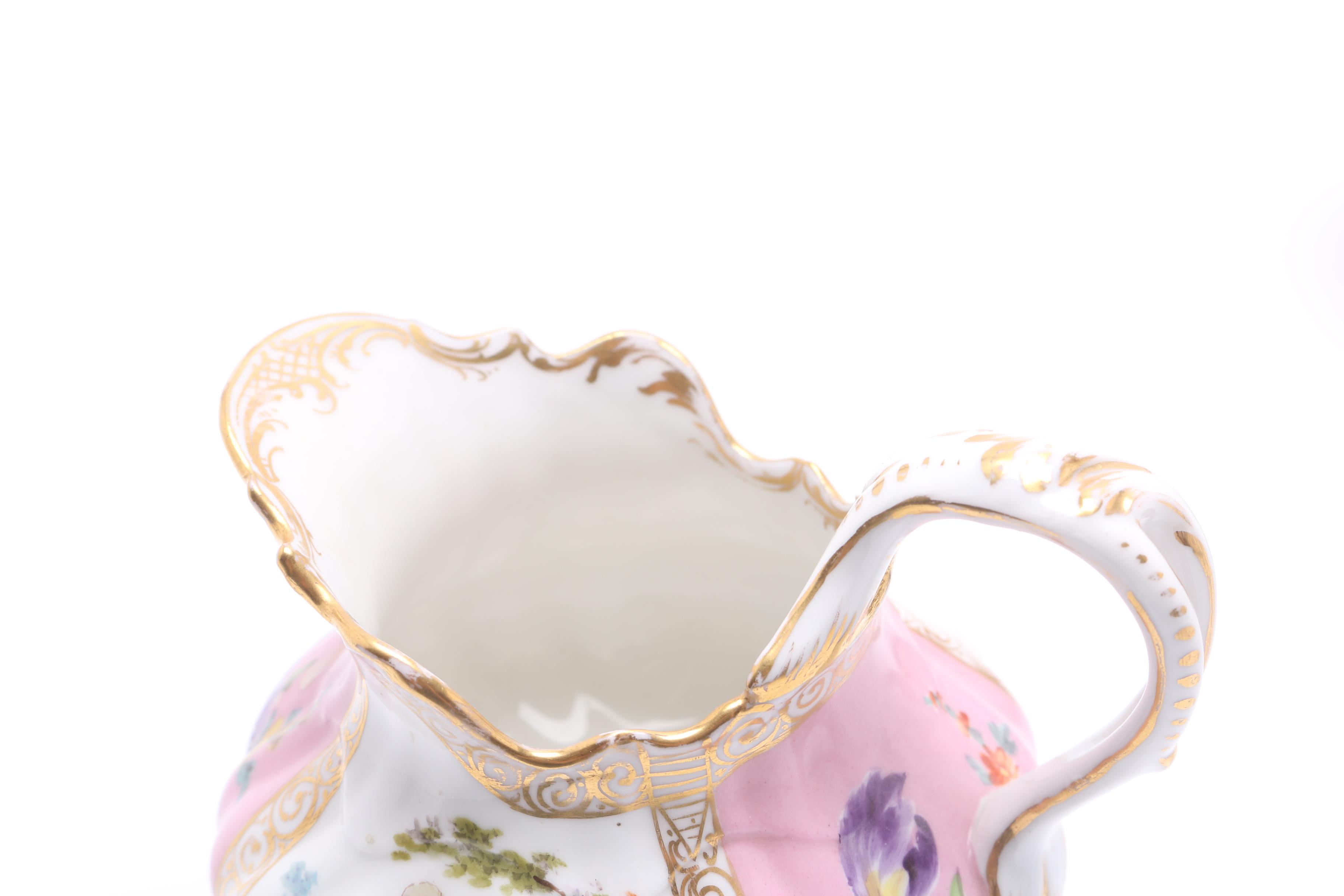 Dresden Porcelain Creamer and Sugar Dish