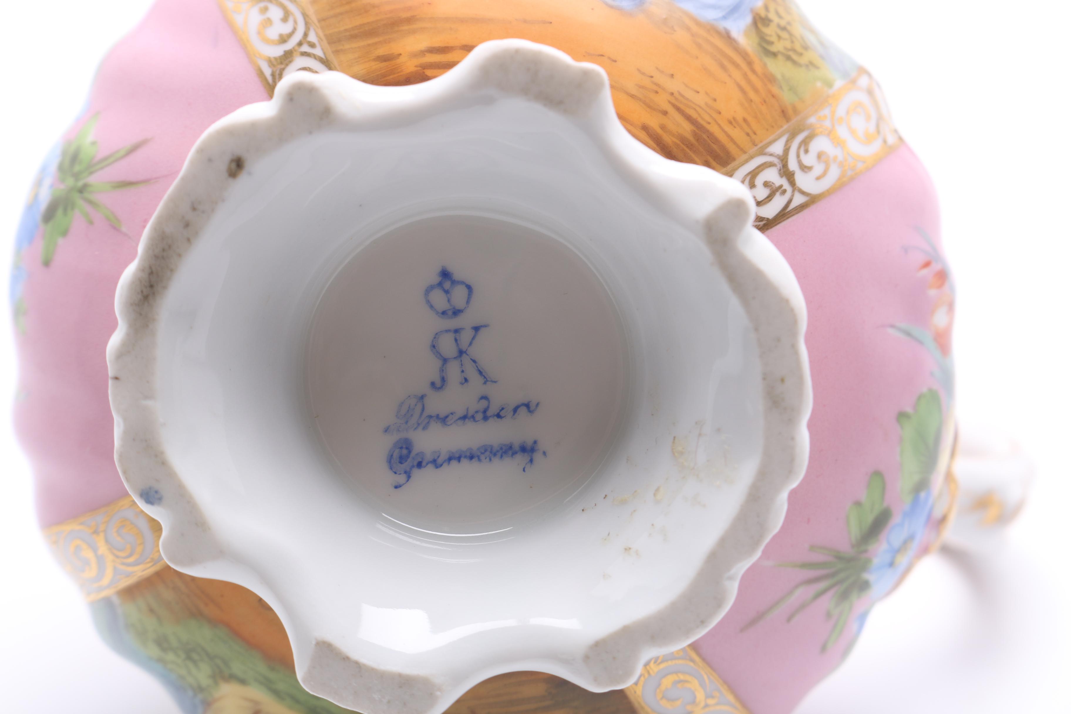 Dresden Porcelain Creamer and Sugar Dish