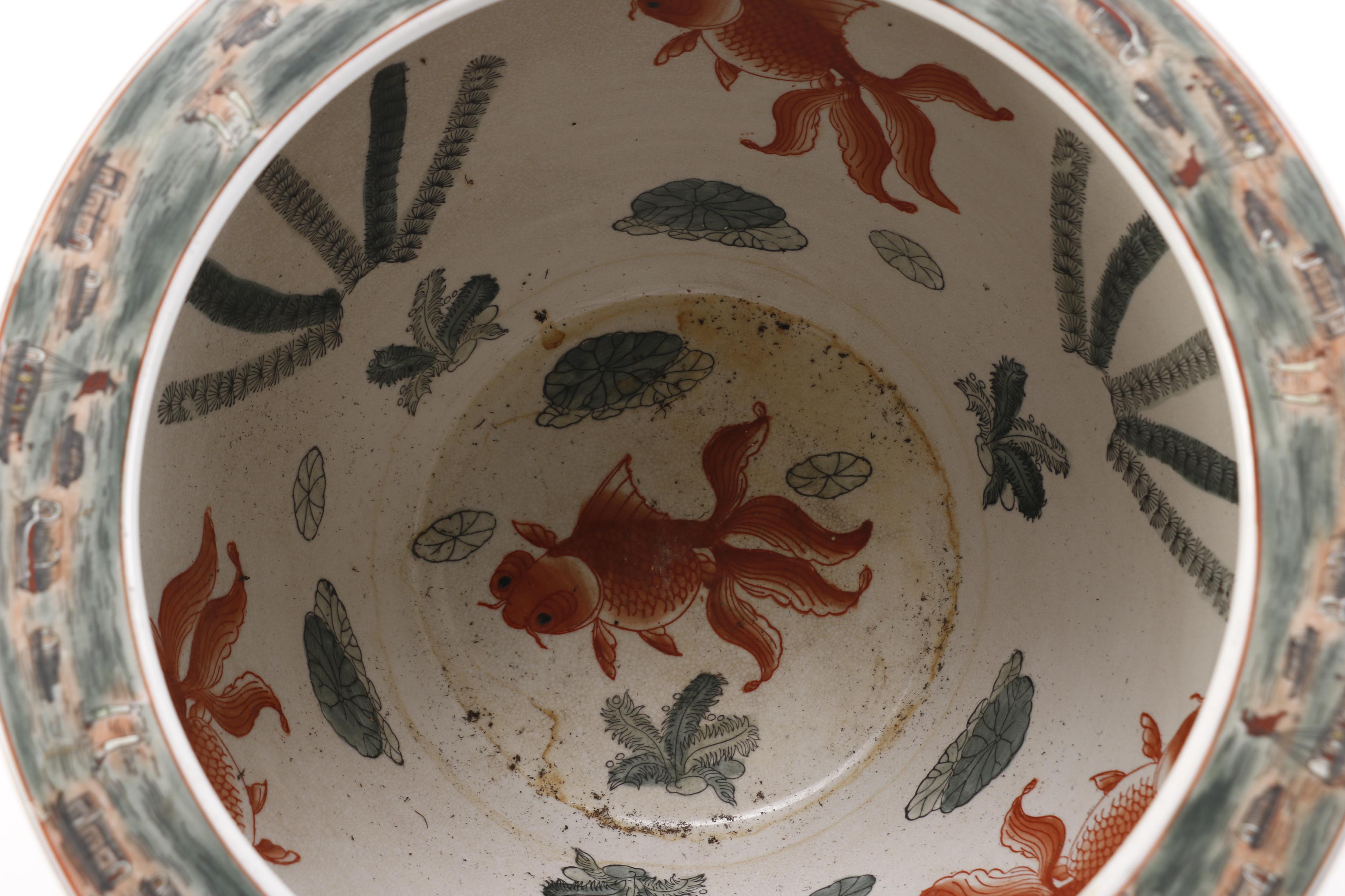 Chinese Ceramic Fishbowl Jardinière