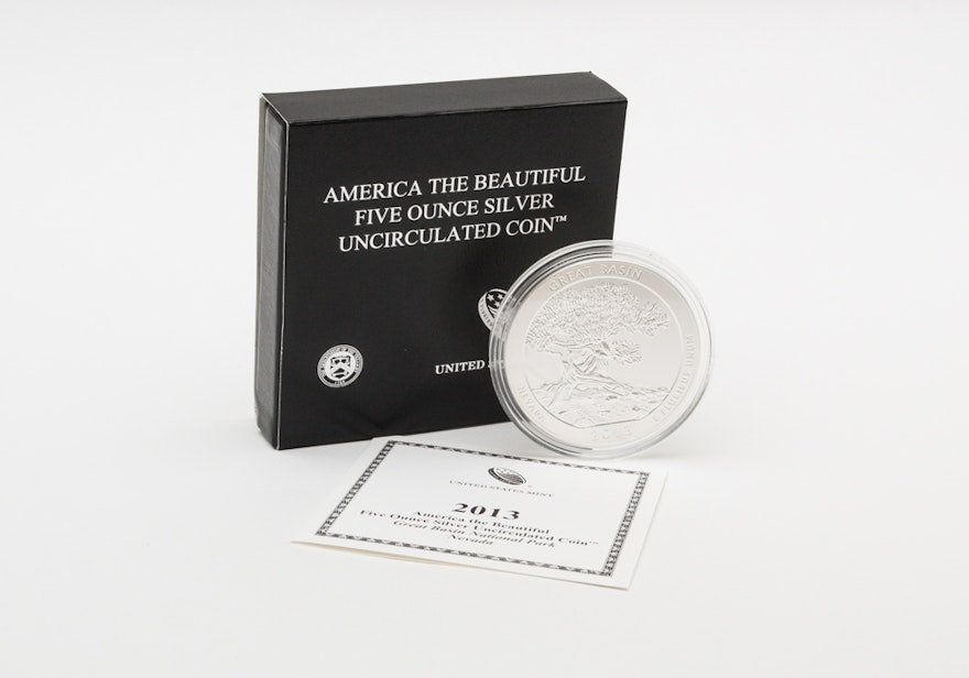 2013 America the Beautiful "Great Basin" Five Ounce Silver Uncirculated Coin