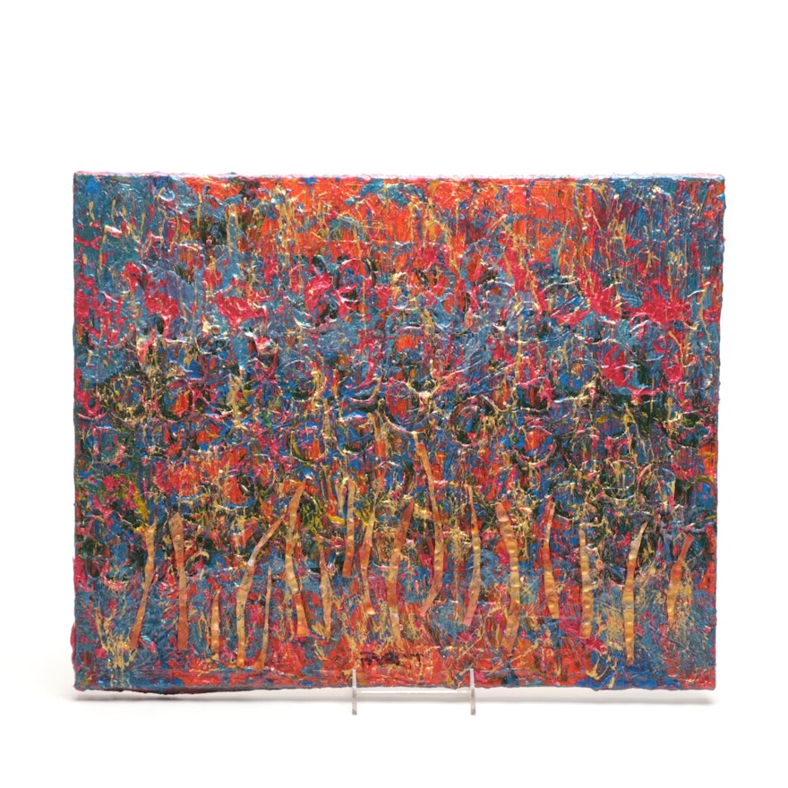 Trent Altman Mixed Media Painting on Canvas "A Beaming Summer Field"