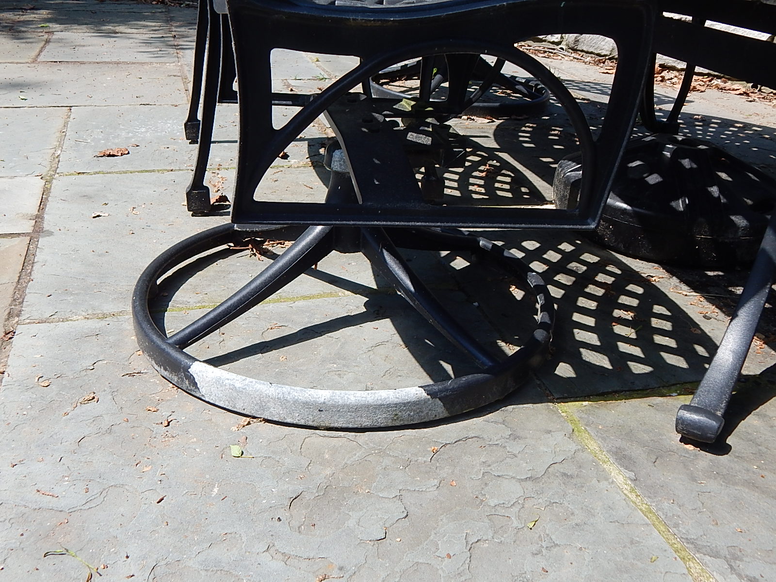 Cast Iron Patio Table and Six Chairs