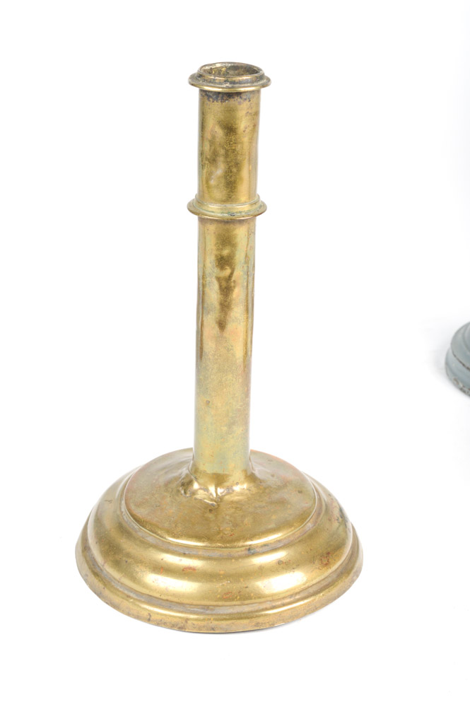 Five Antique Metal Candlesticks