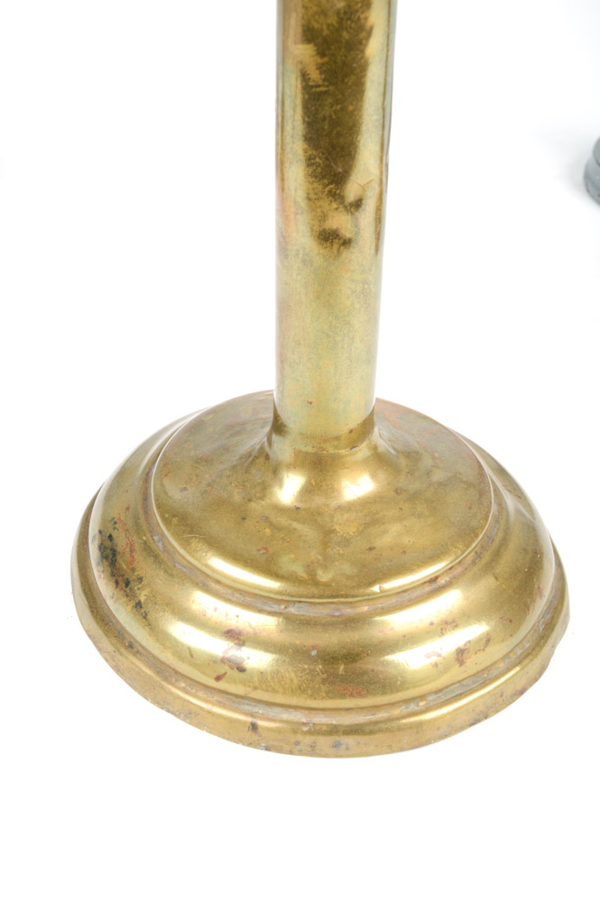 Five Antique Metal Candlesticks