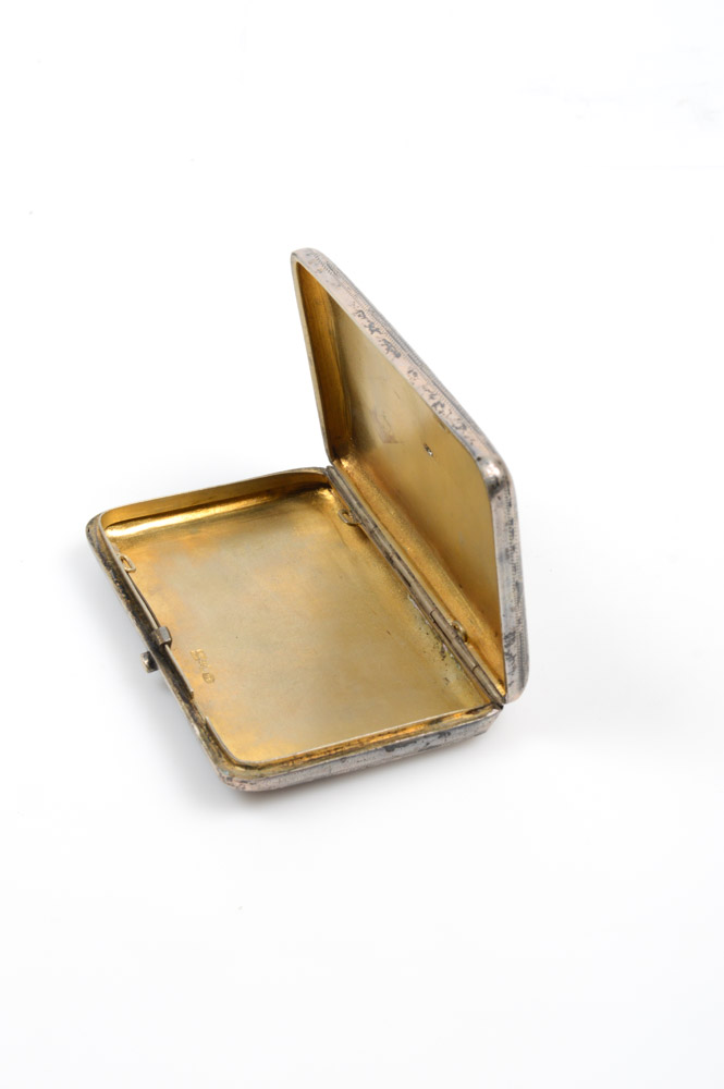 Antique Russian .875 Silver and Niello Cigarette Case