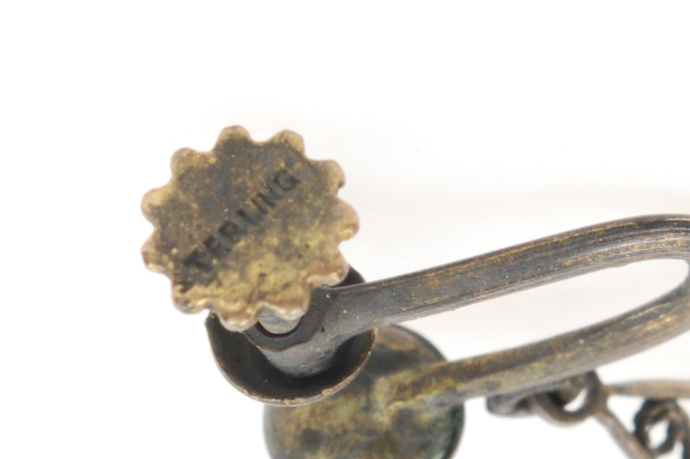 Antique Kingfisher Feather Earrings