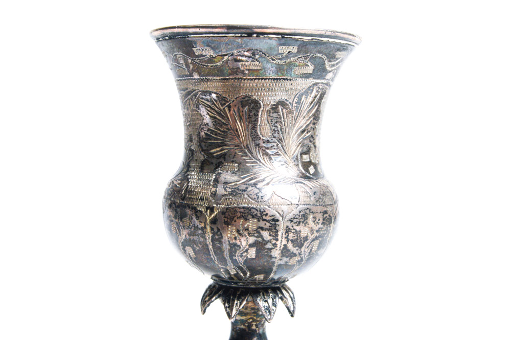 Antique Russian .875 Silver Kiddush Cup